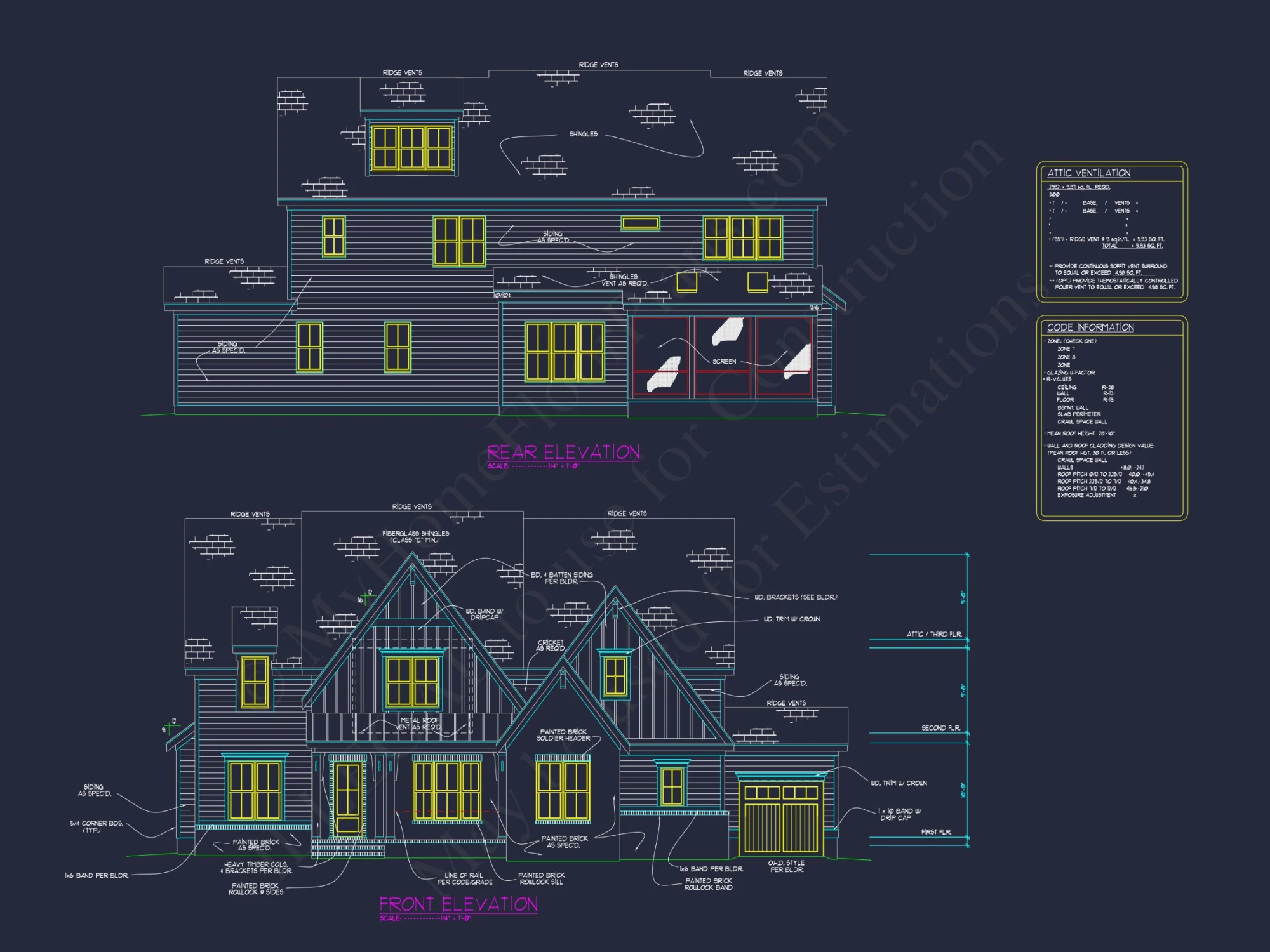 Modern 3-Story house Plan with CAD Architecture and Designs