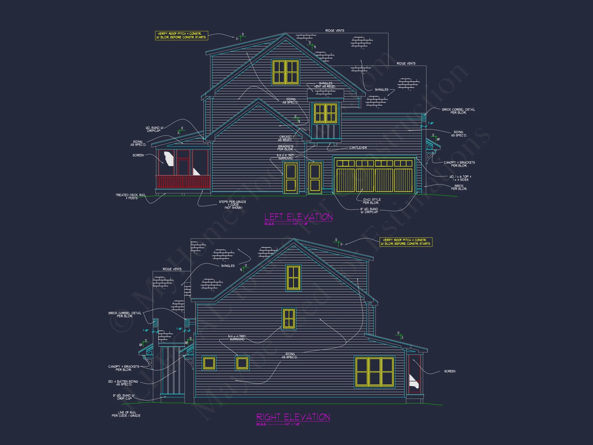 Elegant 3-Story house Plan with 5 Bedrooms and Modern CAD Designs