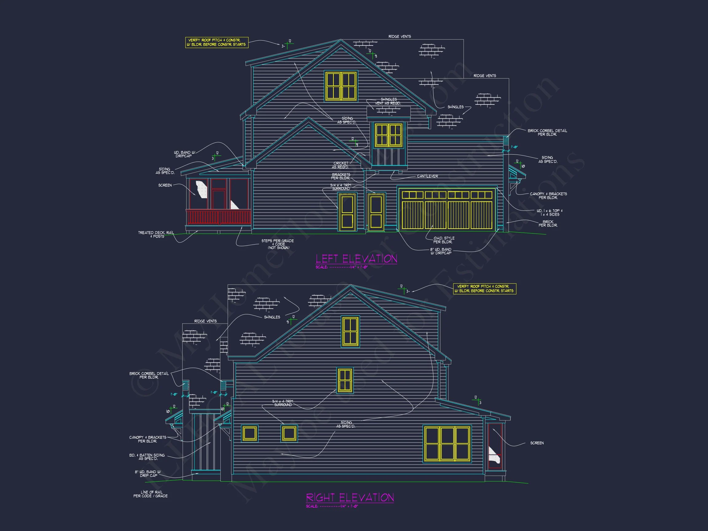 20-1249C HOUSE PLAN - Modern Farmhouse House Plan – 5-Bed, 6-Bath, 4,081 SF 6 Elegant 3-Story house Plan with 5 Bedrooms and Modern CAD Designs