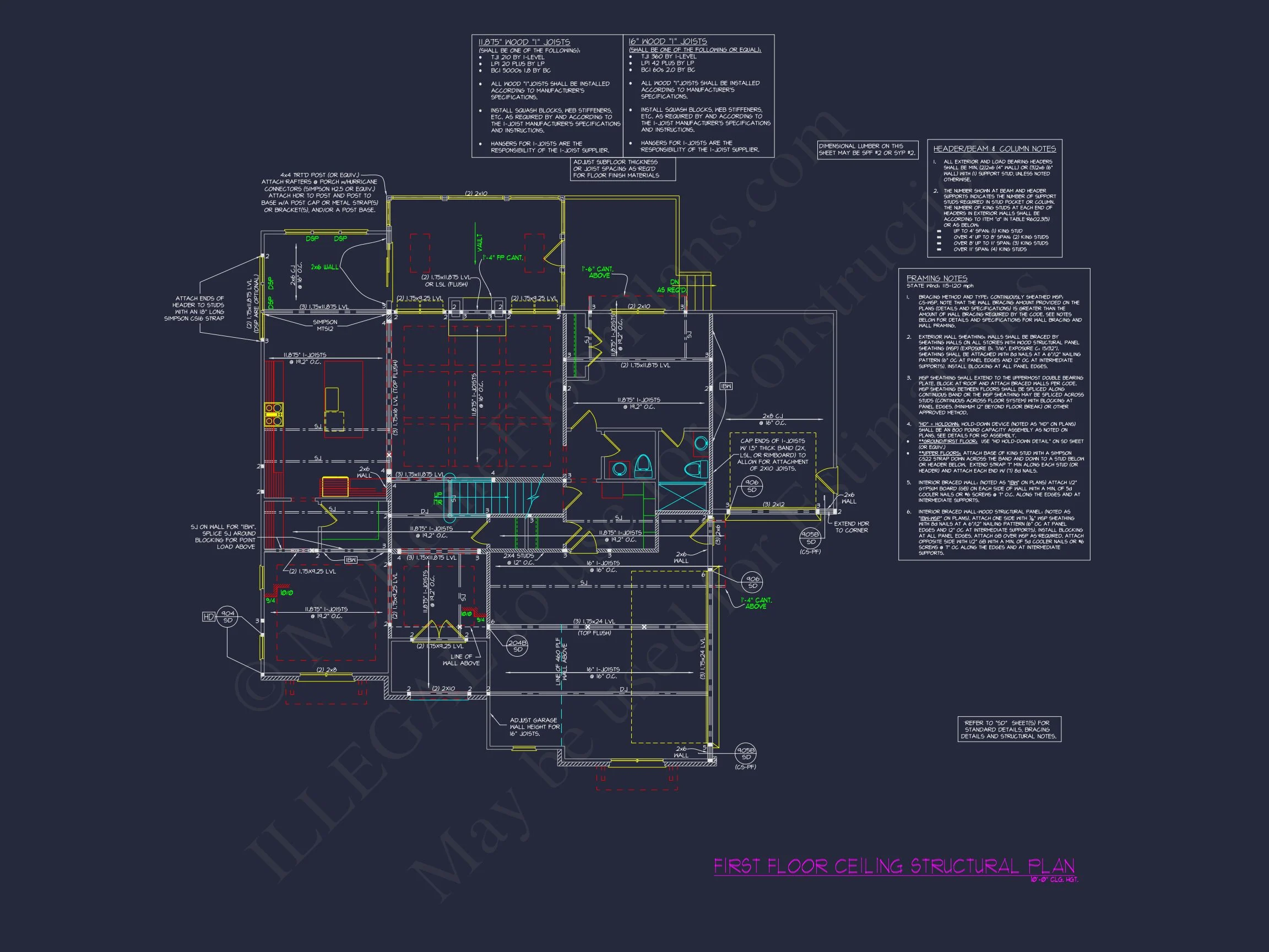 Custom Transitional house Plan with 5 Bedrooms