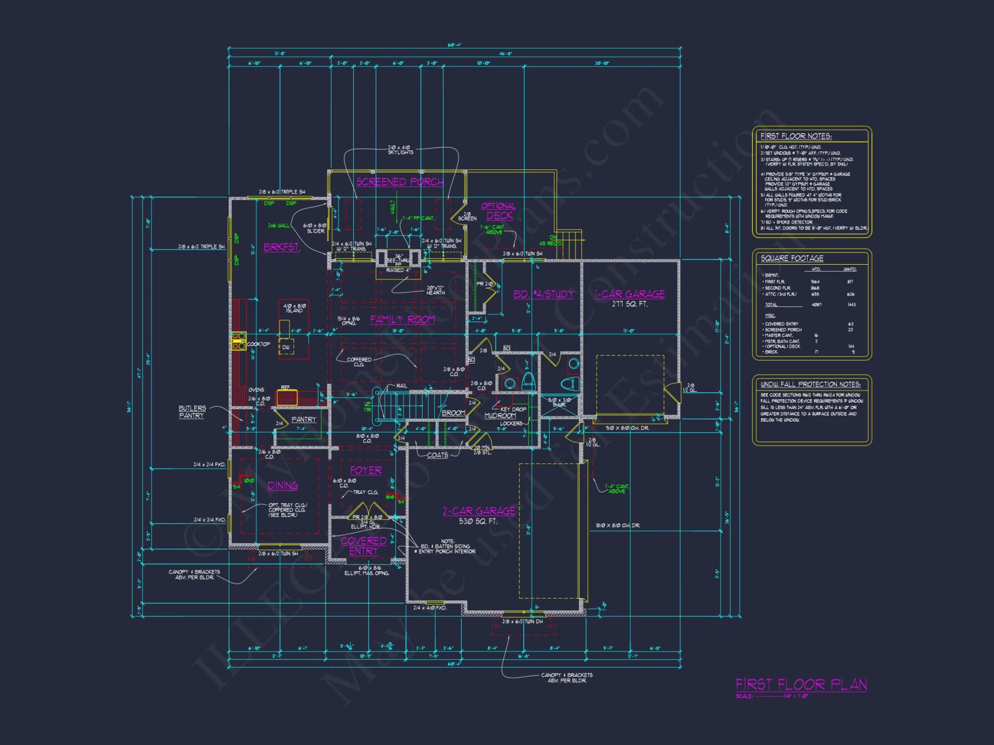 Custom Transitional house Plan with 5 Bedrooms