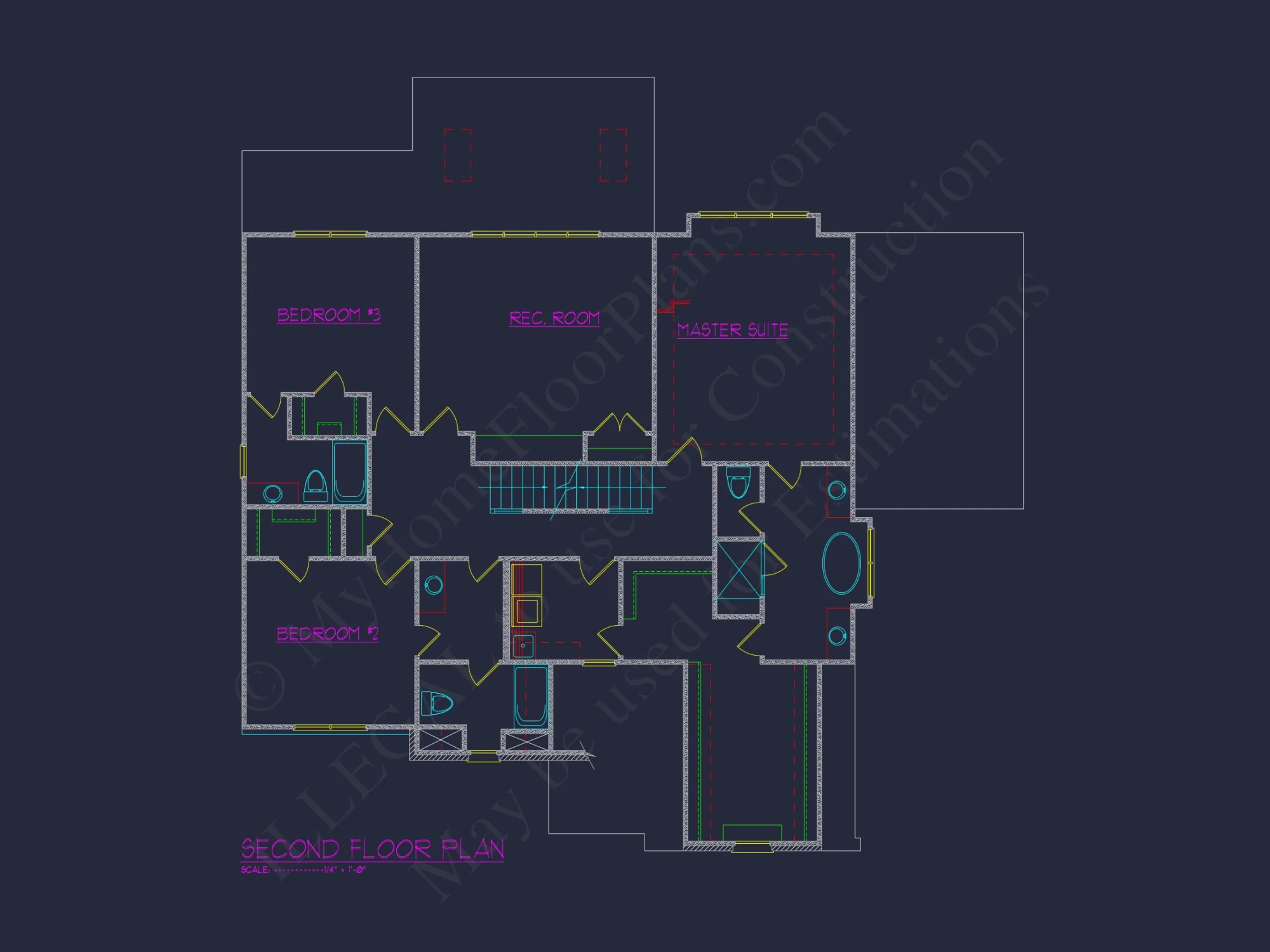 Custom Transitional house Plan with 5 Bedrooms