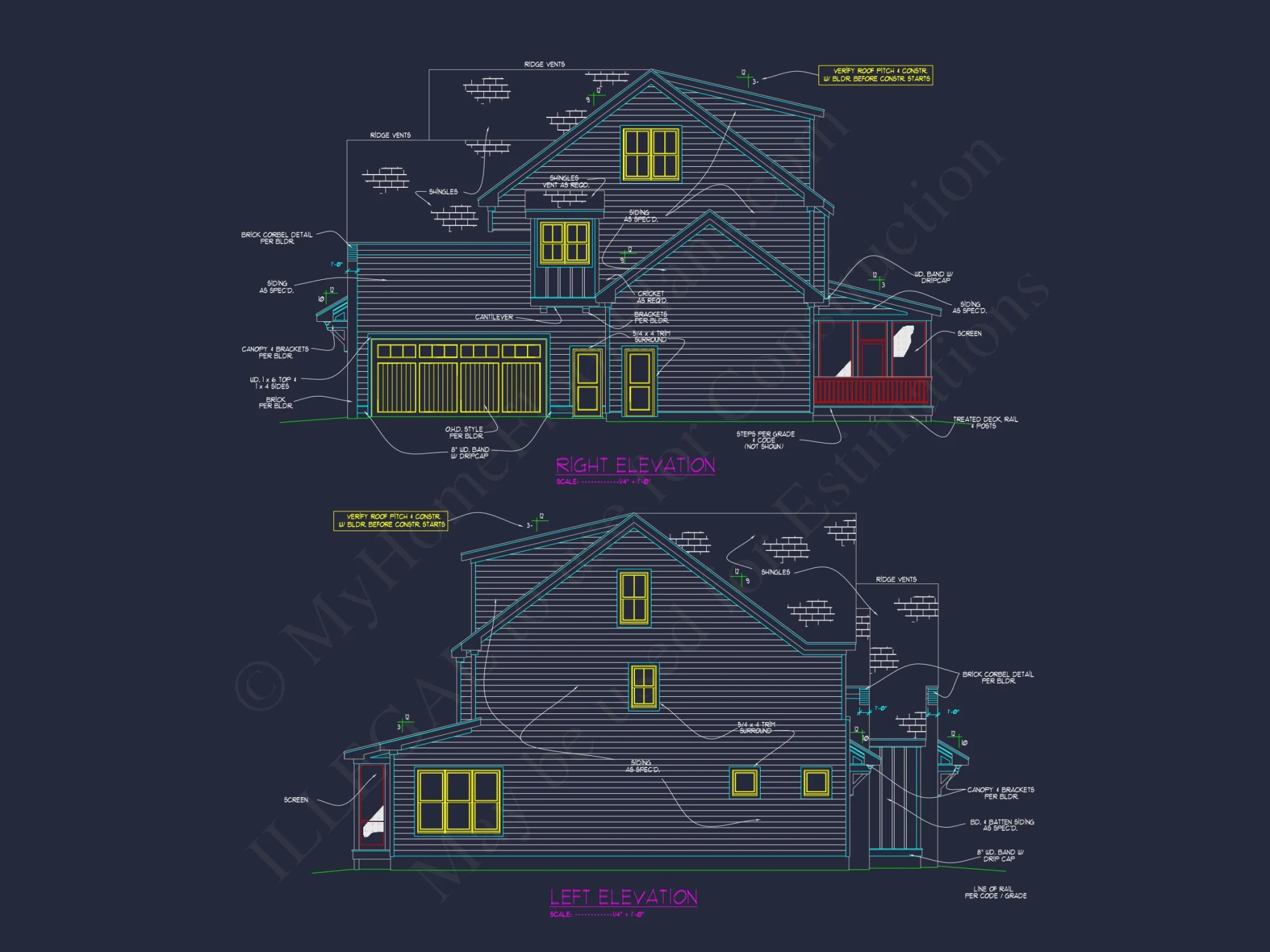 Custom Transitional house Plan with 5 Bedrooms
