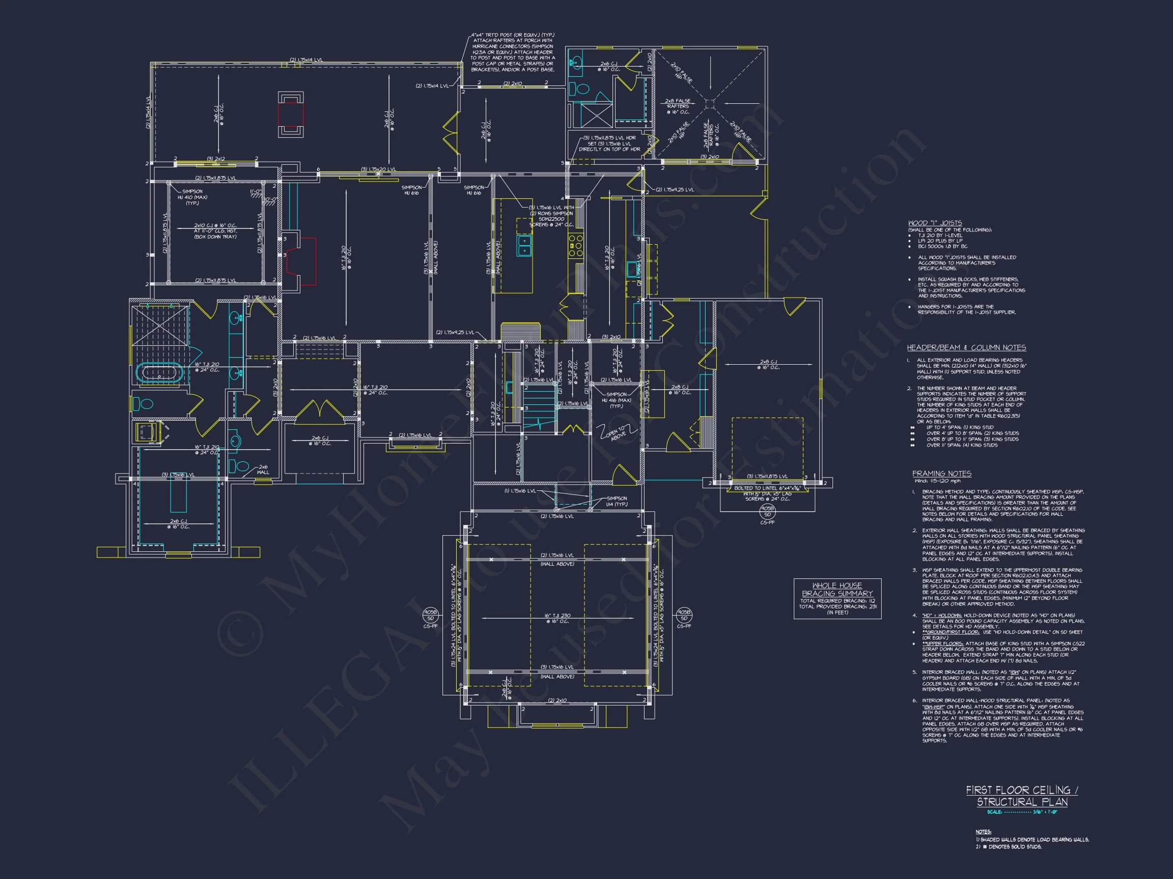 Classic Tudor Floor Plan - house CAD Architecture Design