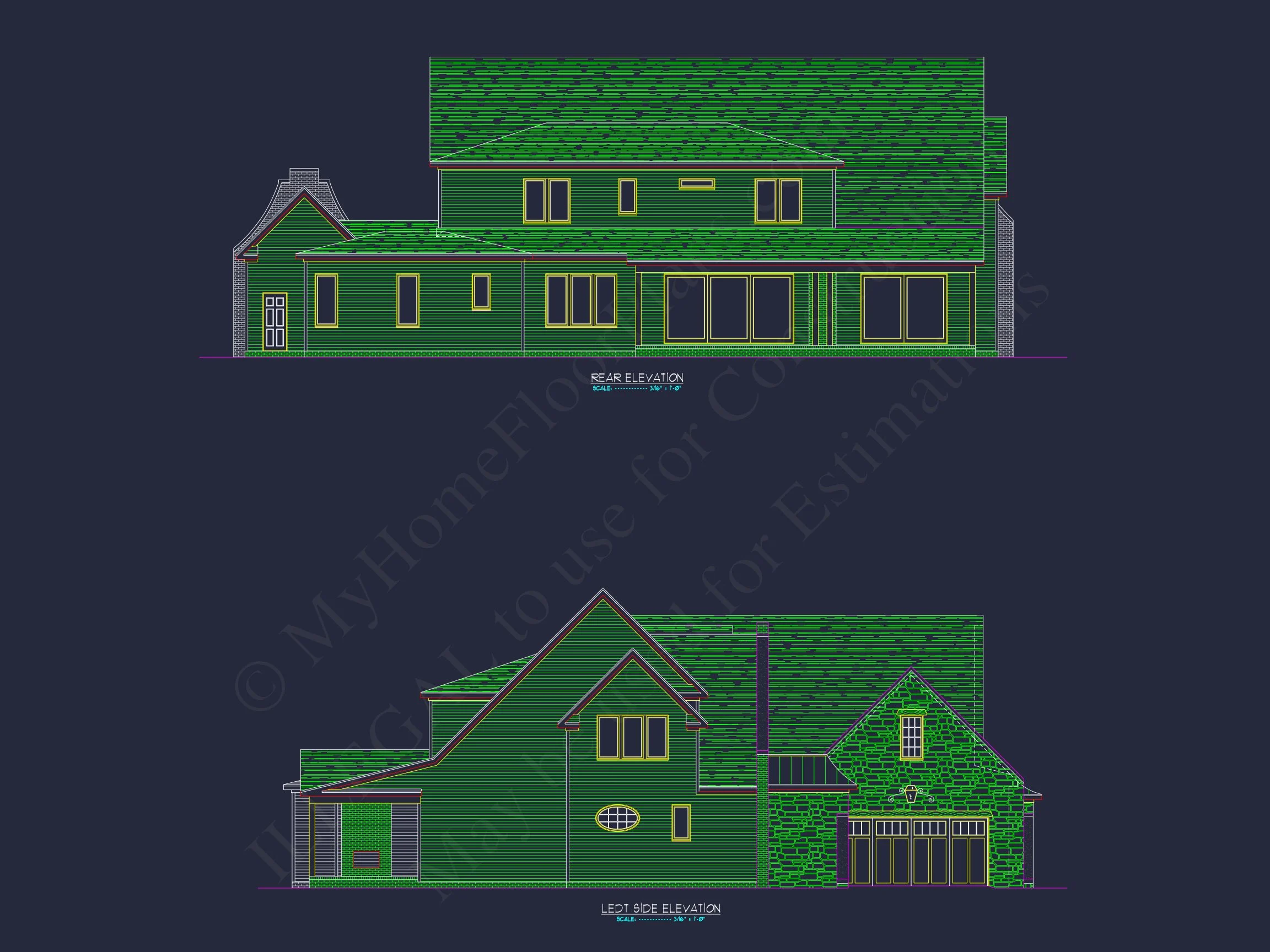 Classic Tudor Floor Plan - house CAD Architecture Design