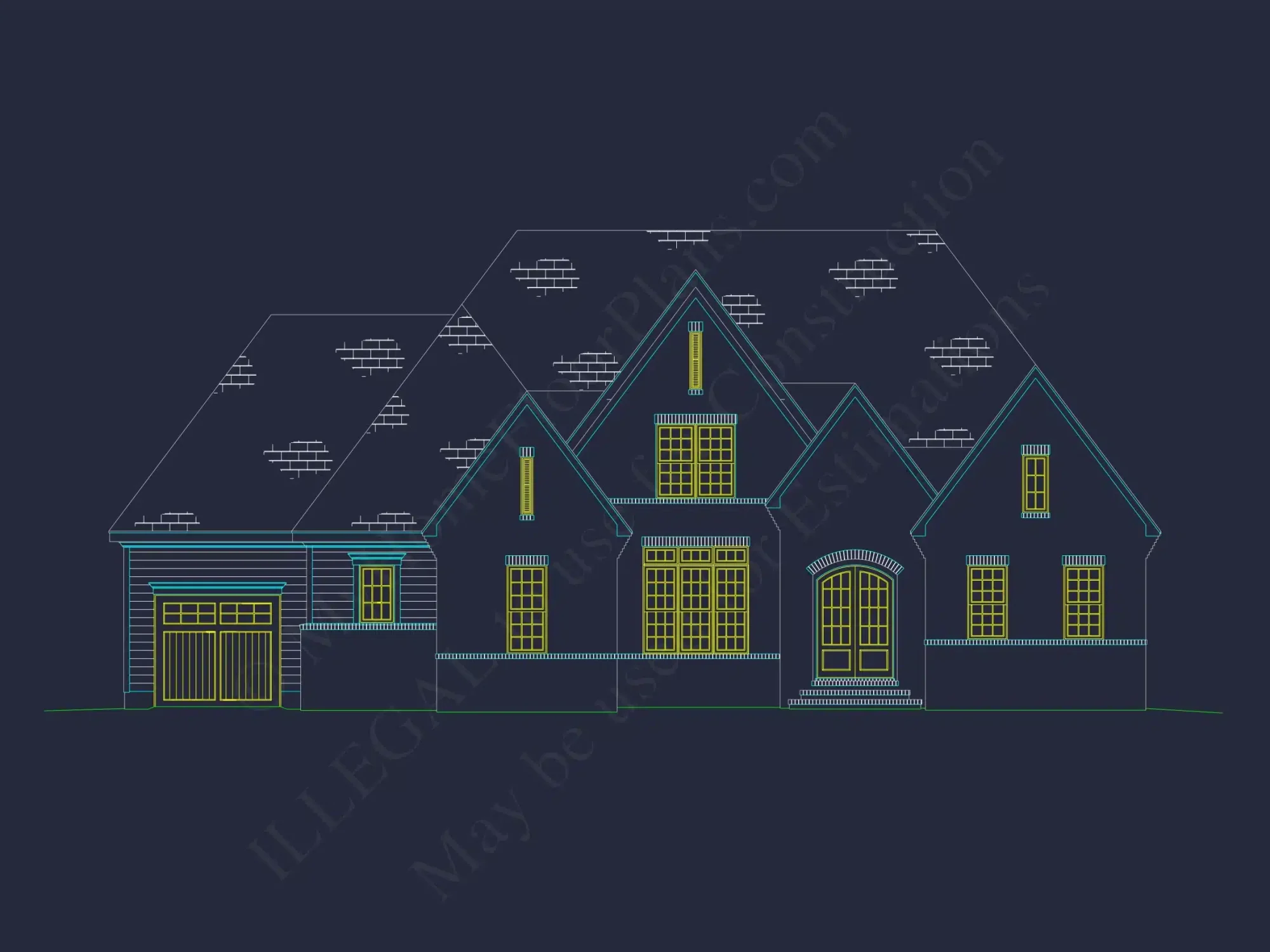 Luxury house Plan with 2 Story Blueprint