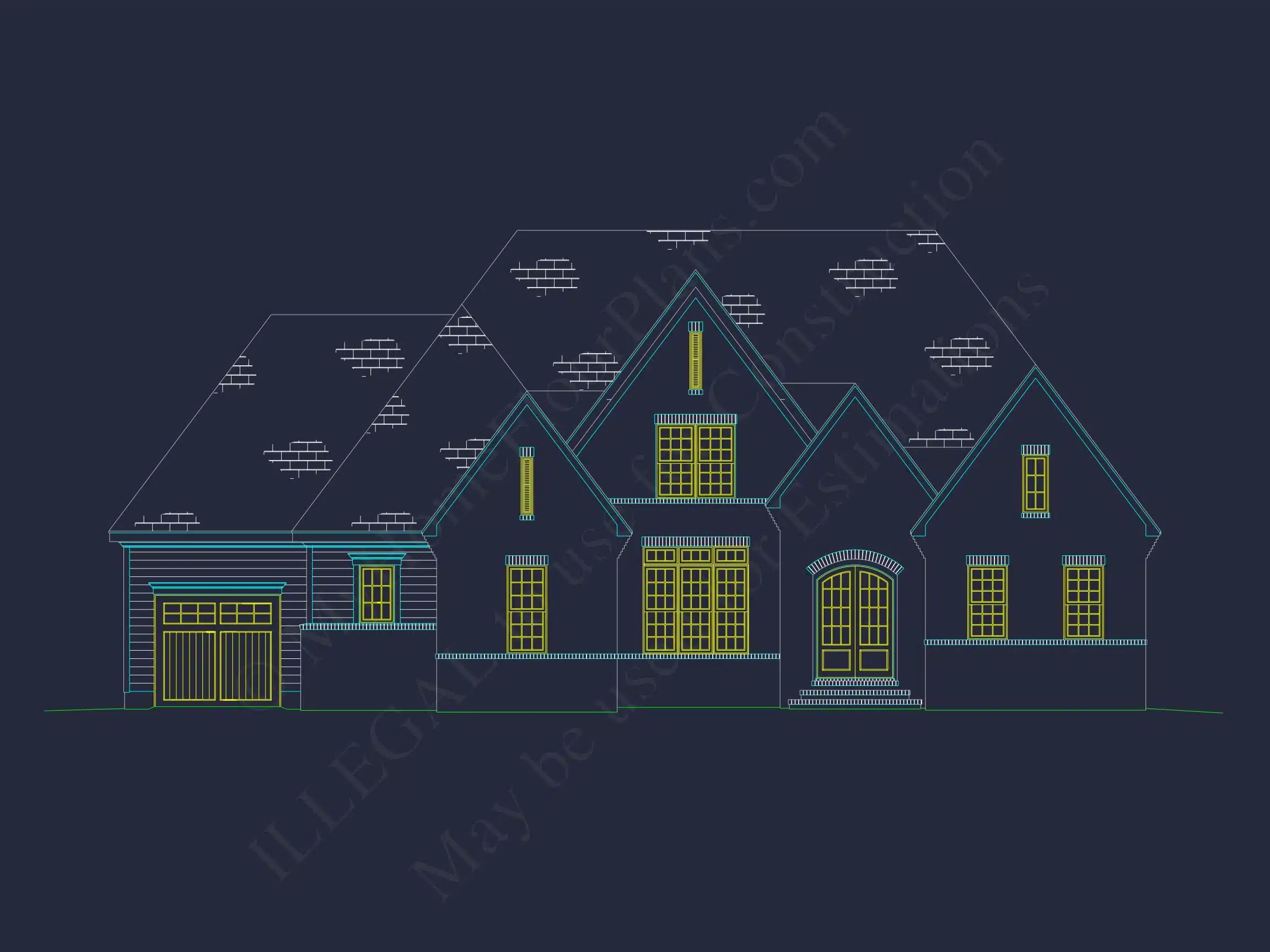 Luxury house Plan with 2 Story Blueprint