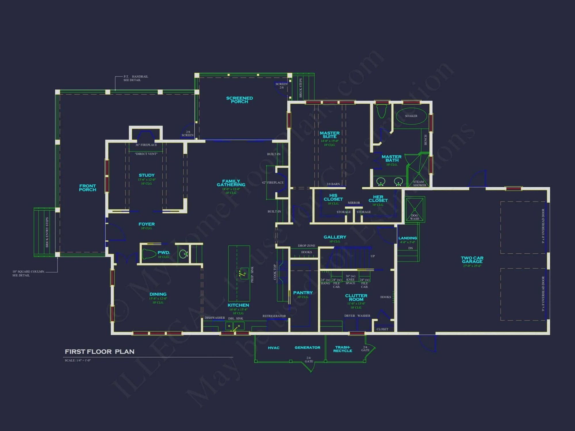 Stunning 2-Story house Plan with Open Floor Plan and CAD Designs