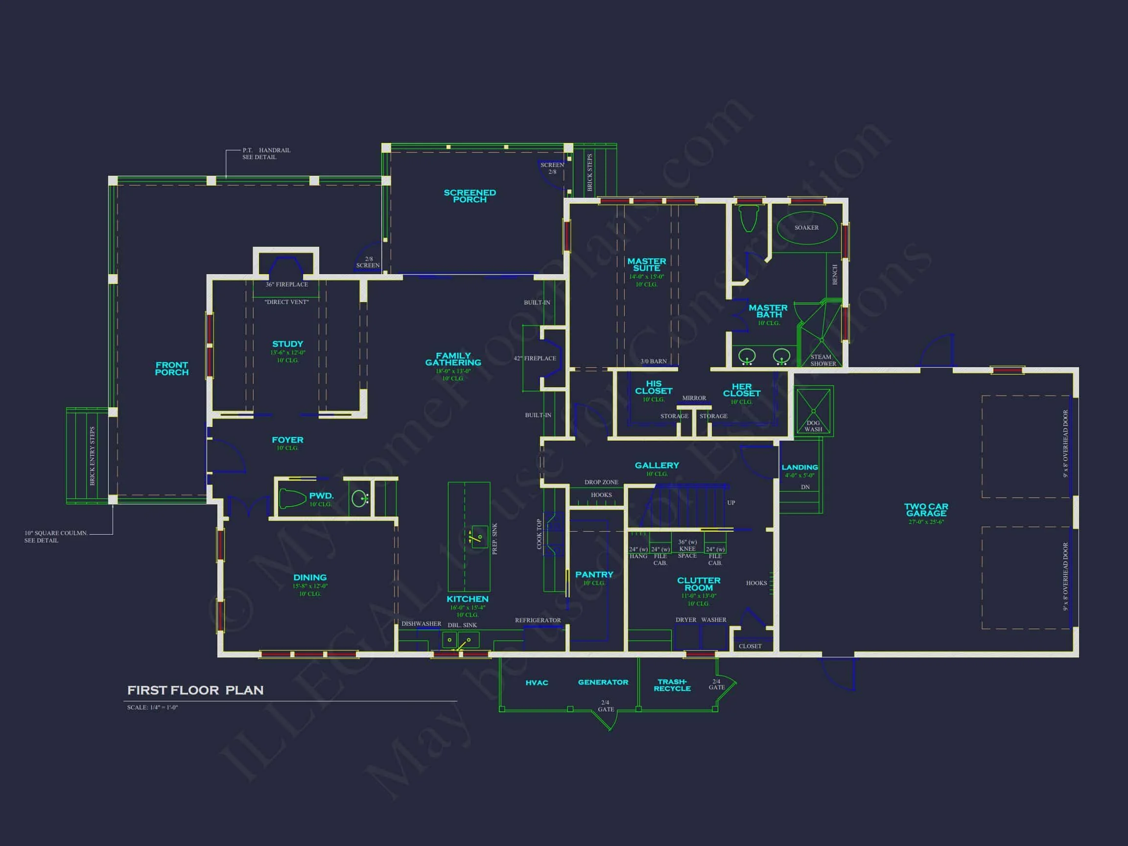 Stunning 2-Story house Plan with Open Floor Plan and CAD Designs