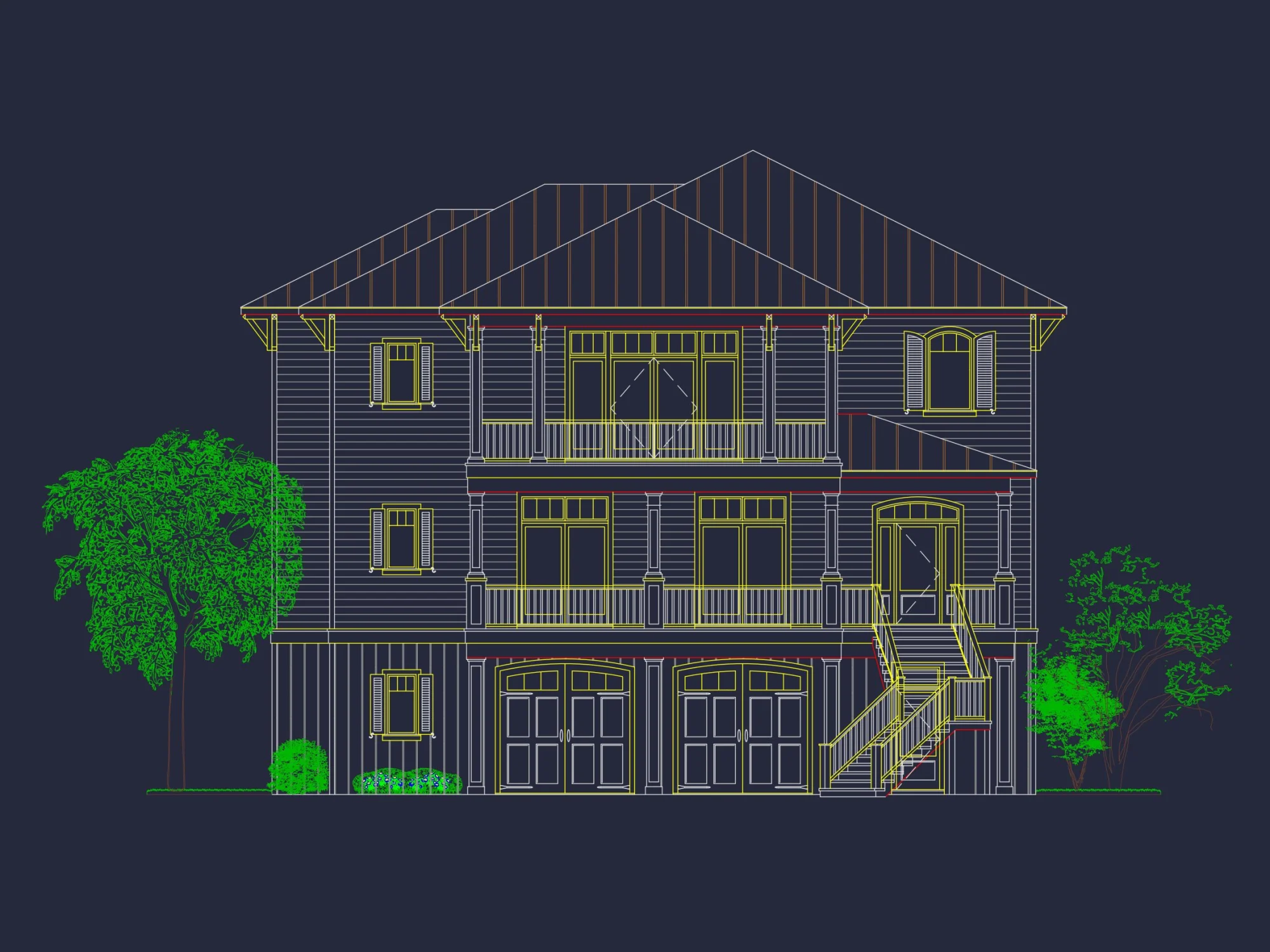 Stunning Coastal house Plan with 5 Bedrooms, 3 Floors, and CAD Designs