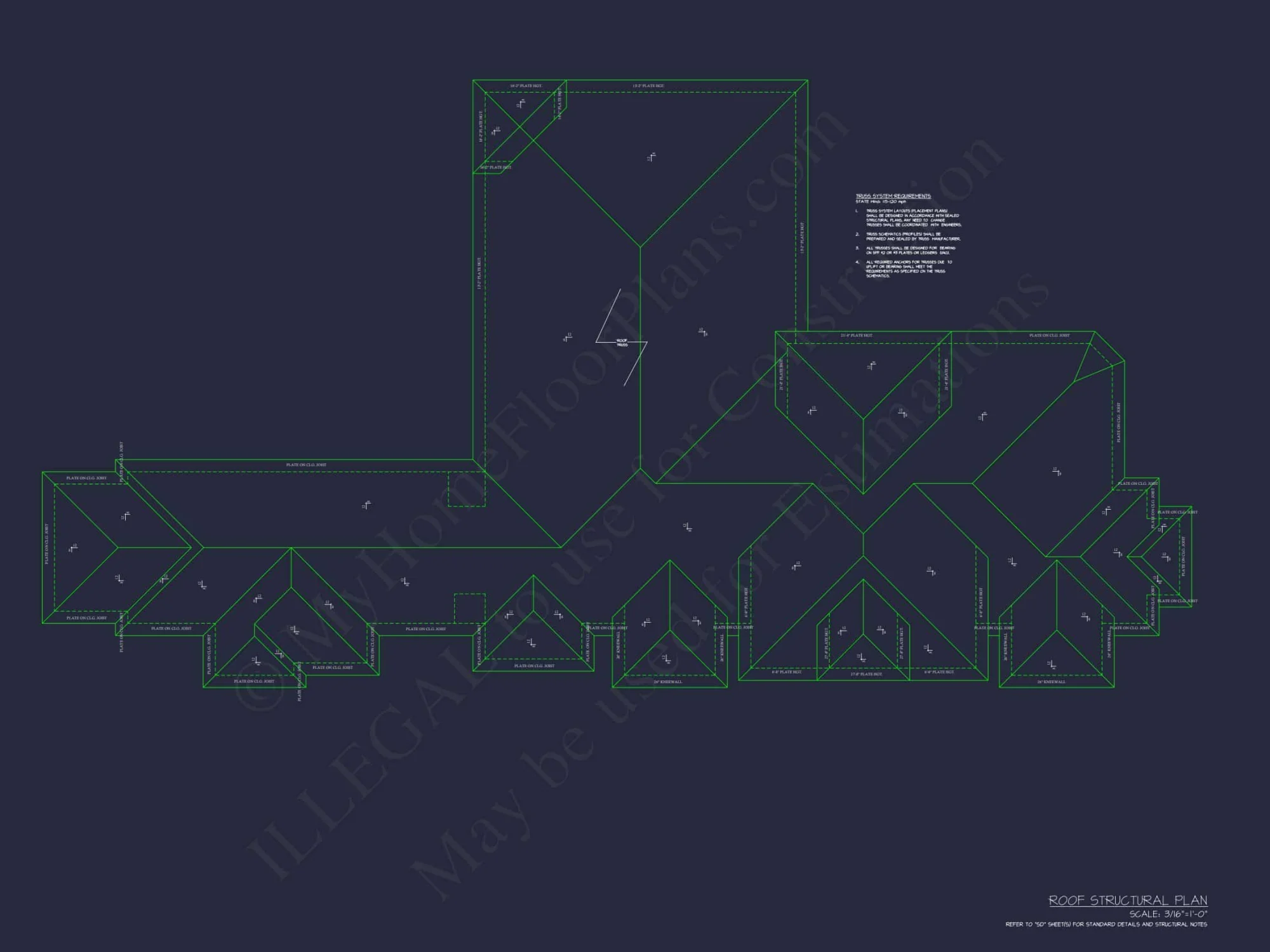 Luxury house Plan with 5298 Sq. Ft. CAD Blueprint & Designs