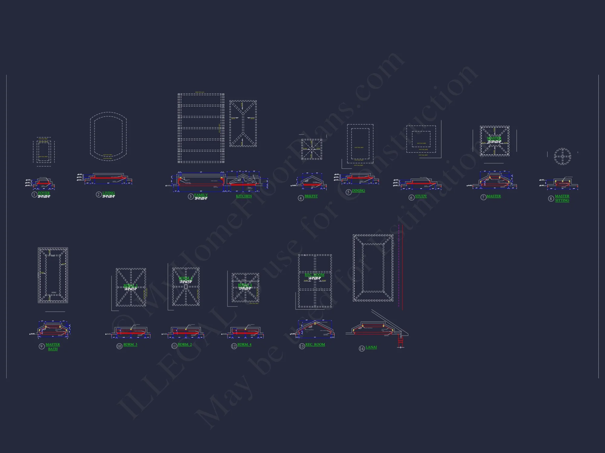 Luxury house Plan with 5298 Sq. Ft. CAD Blueprint & Designs