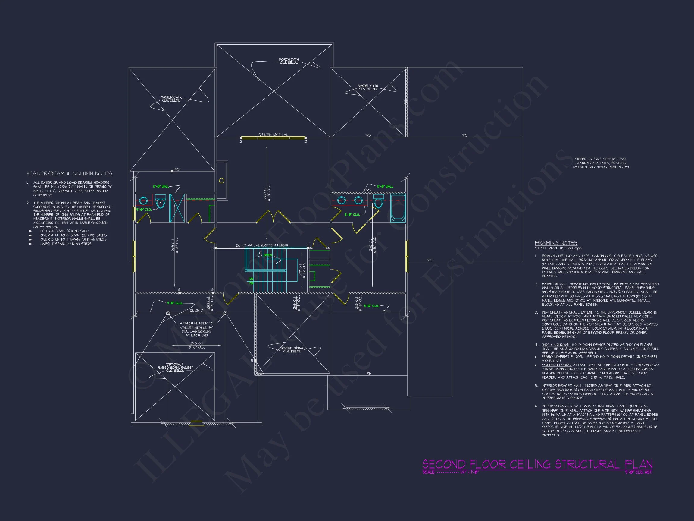 19-1996 HOUSE PLAN - Modern House Floor Plan with 5 Bedrooms, CAD Blueprint Designs 10 Modern house Floor Plan with 5 Bedrooms, CAD Blueprint Designs