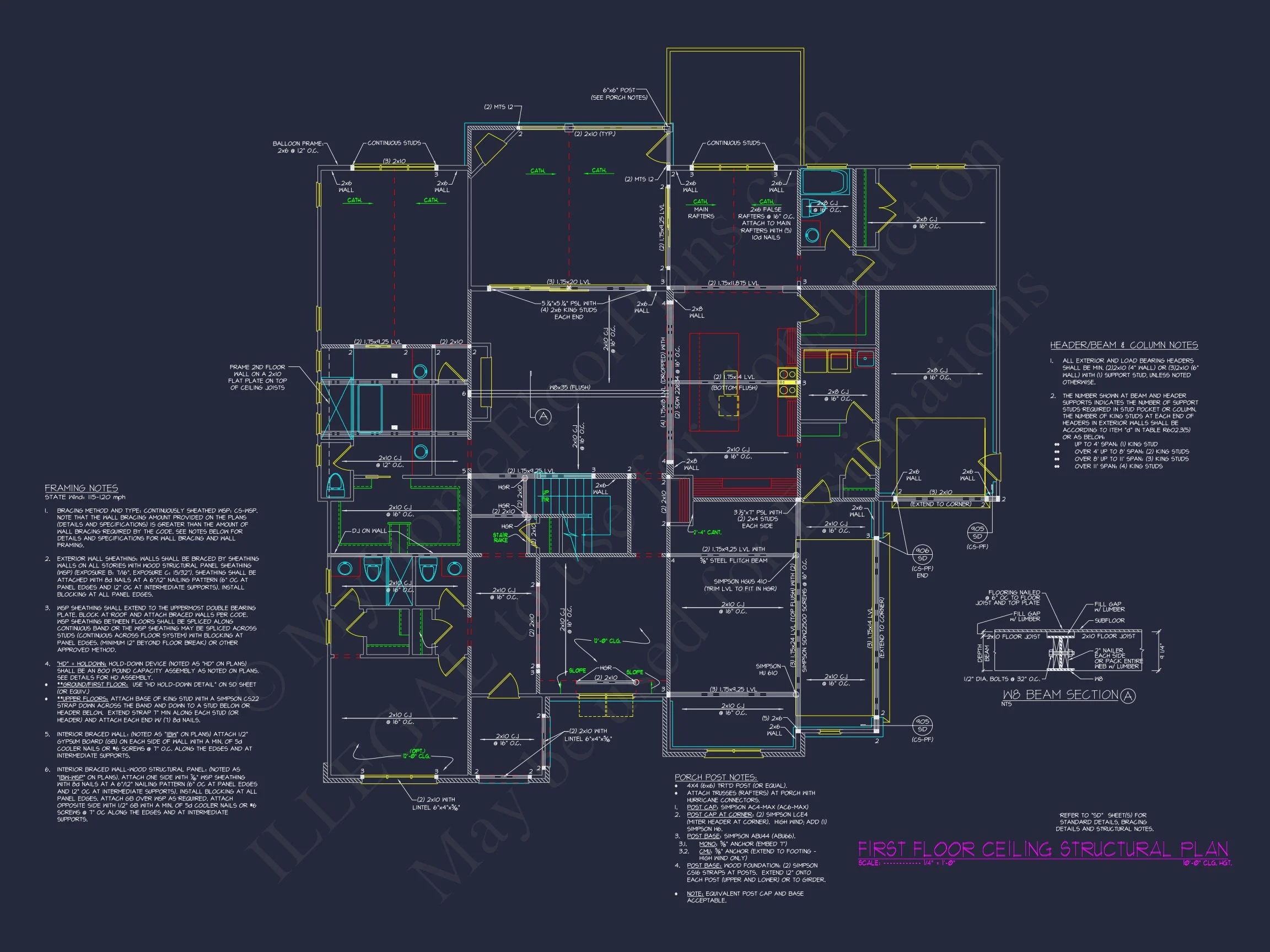 19-1996 HOUSE PLAN - Modern House Floor Plan with 5 Bedrooms, CAD Blueprint Designs 9 Modern house Floor Plan with 5 Bedrooms, CAD Blueprint Designs