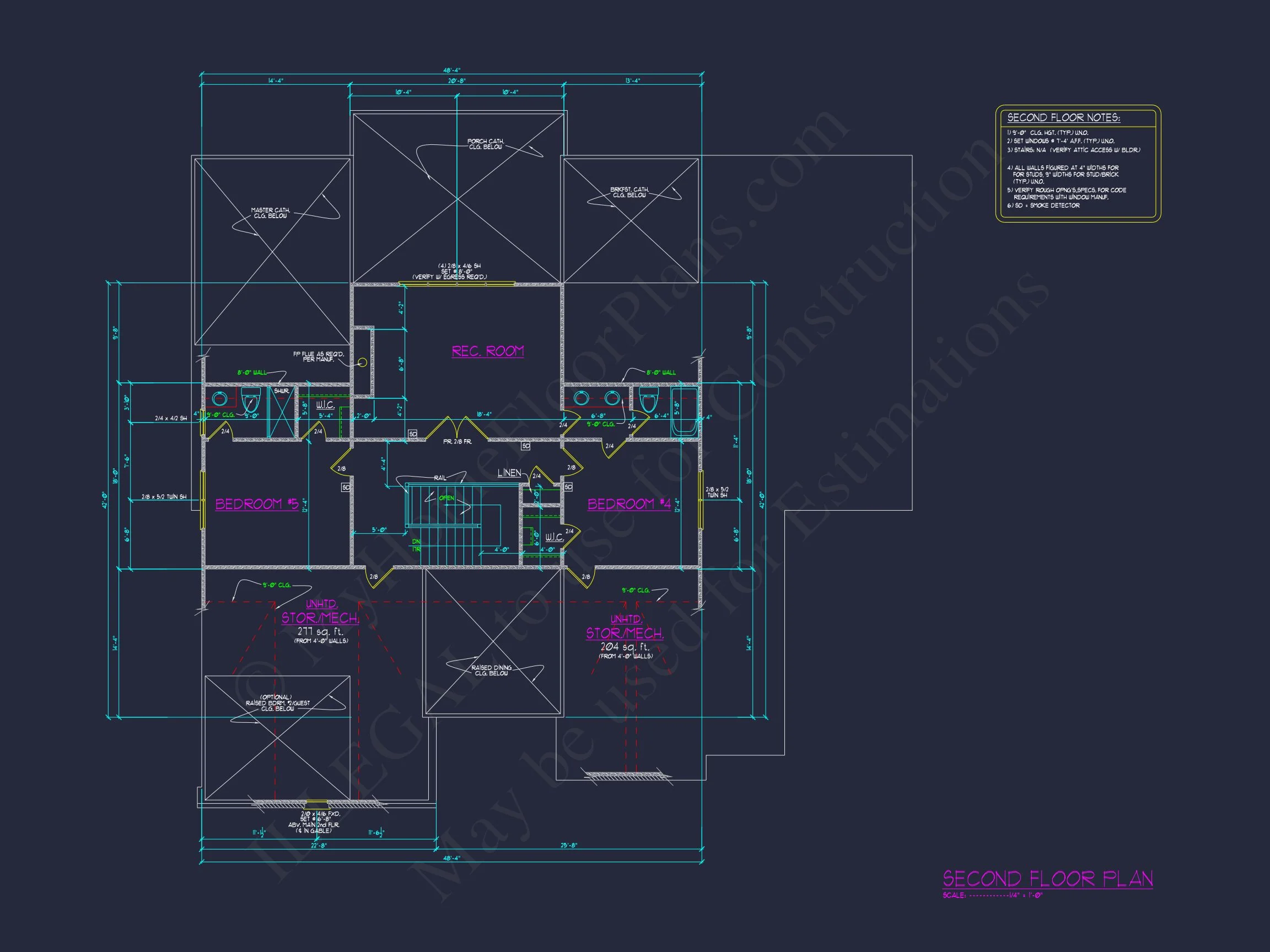 19-1996 HOUSE PLAN - Modern House Floor Plan with 5 Bedrooms, CAD Blueprint Designs 7 Modern house Floor Plan with 5 Bedrooms, CAD Blueprint Designs