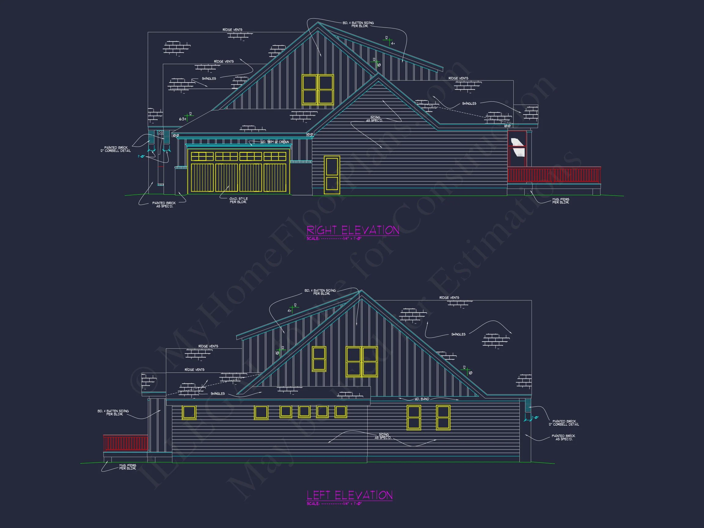 19-1996 HOUSE PLAN - Modern House Floor Plan with 5 Bedrooms, CAD Blueprint Designs 3 Modern house Floor Plan with 5 Bedrooms, CAD Blueprint Designs