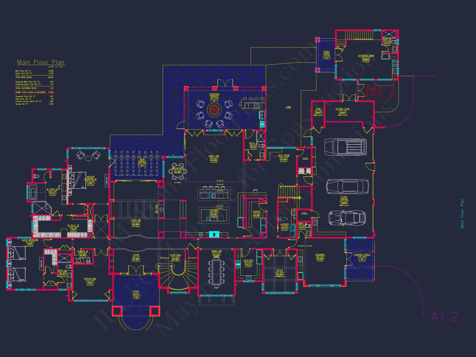 Luxurious house Design Blueprint with CAD Architecture Plans