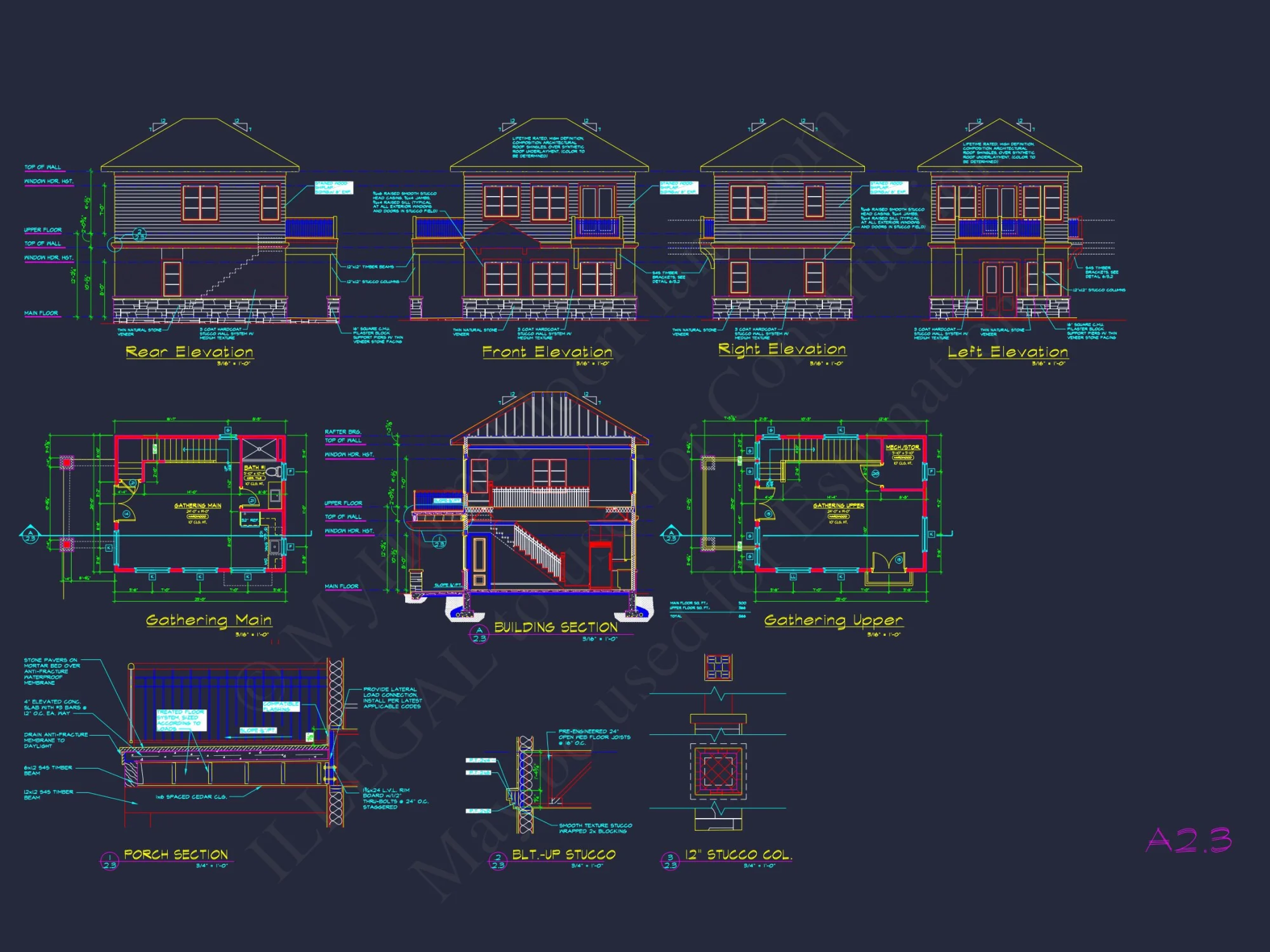 Luxurious house Design Blueprint with CAD Architecture Plans
