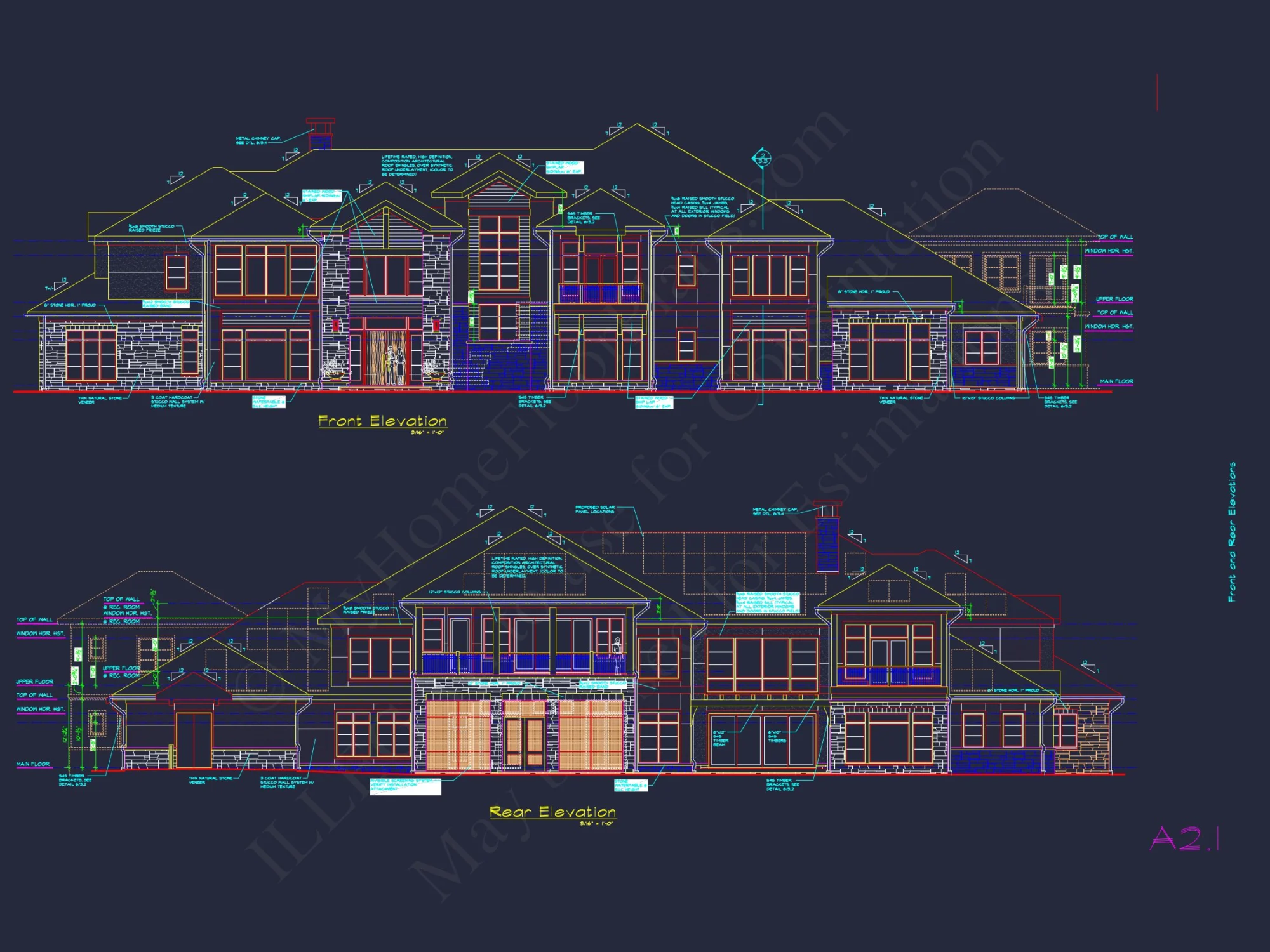 Luxurious house Design Blueprint with CAD Architecture Plans