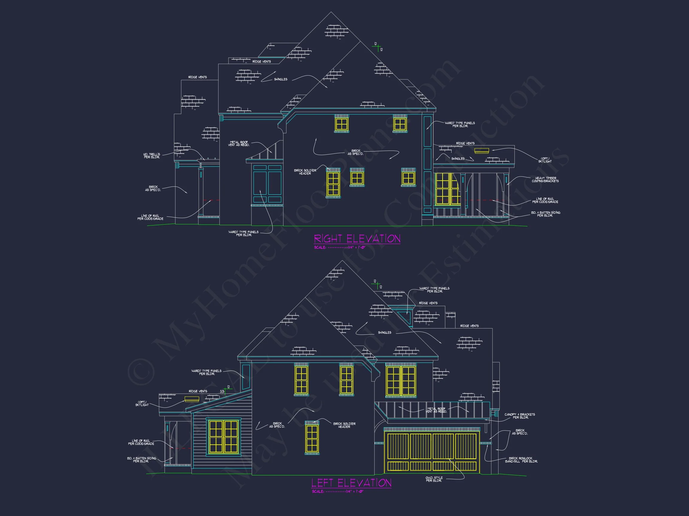 19-1766 HOUSE PLAN - Elegant Tudor-Style House Plan – 5 Bed, 5+ Bath, 4,183 Sq. Ft. 35 Elegant Tudor-Style house Plan with Detailed CAD Blueprints