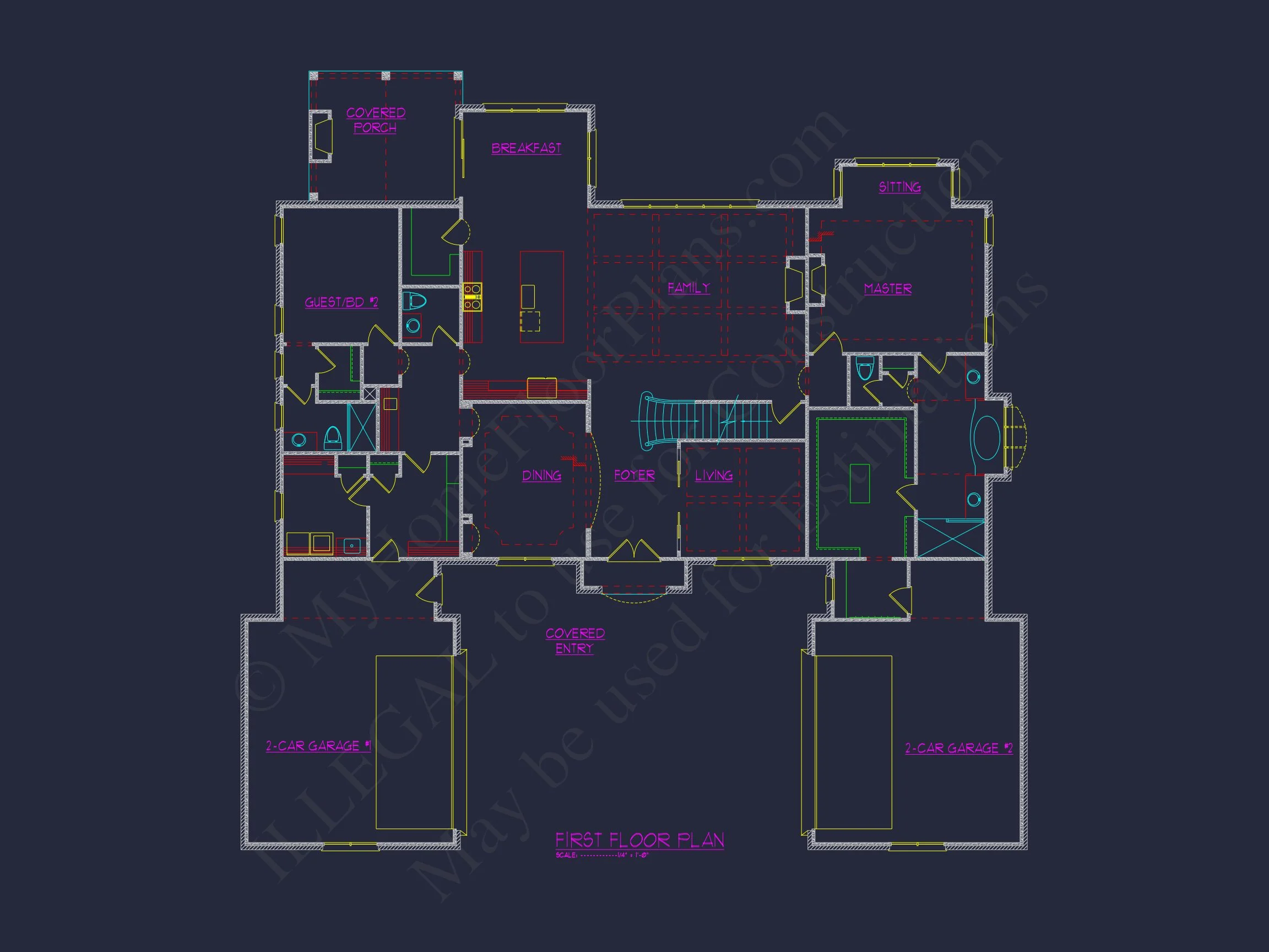 19-1737 HOUSE PLAN - Beautiful CAD House Plan | Spacious Floor Plan, Design Blueprint 17 Spacious Floor Plan, Design Blueprint