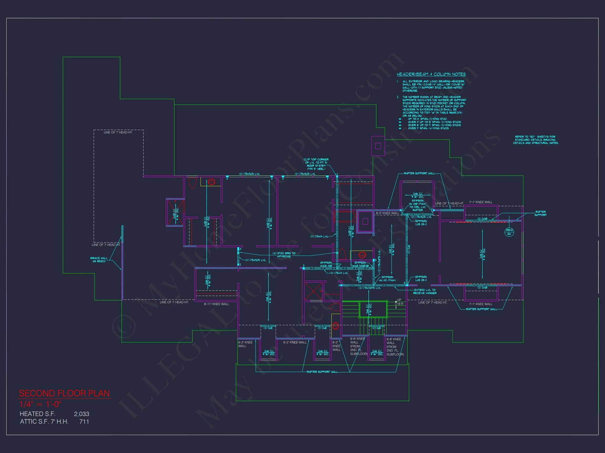Colonial Revival house Plan: Architectural Floor Designs