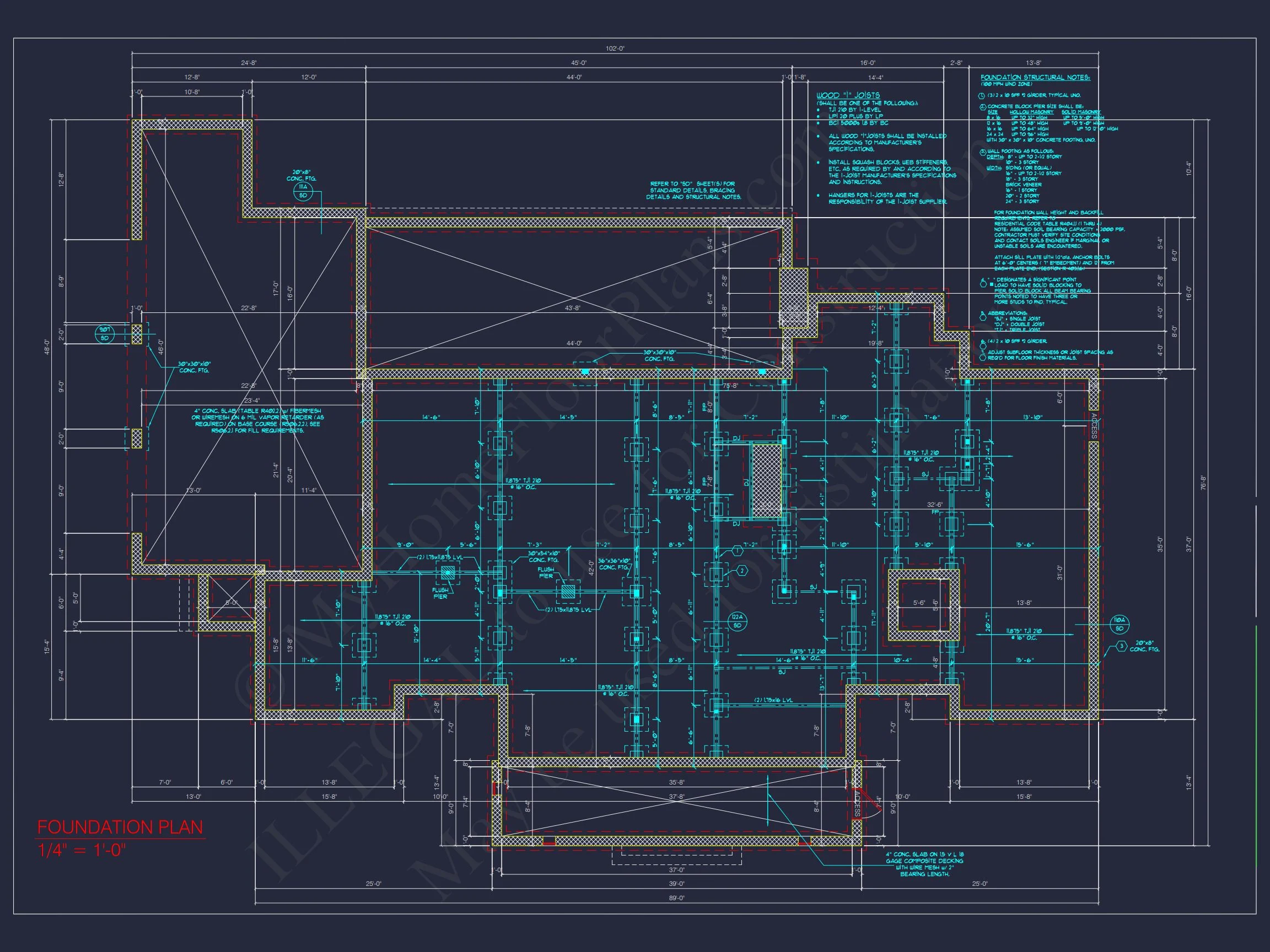 Colonial Revival house Plan: Architectural Floor Designs
