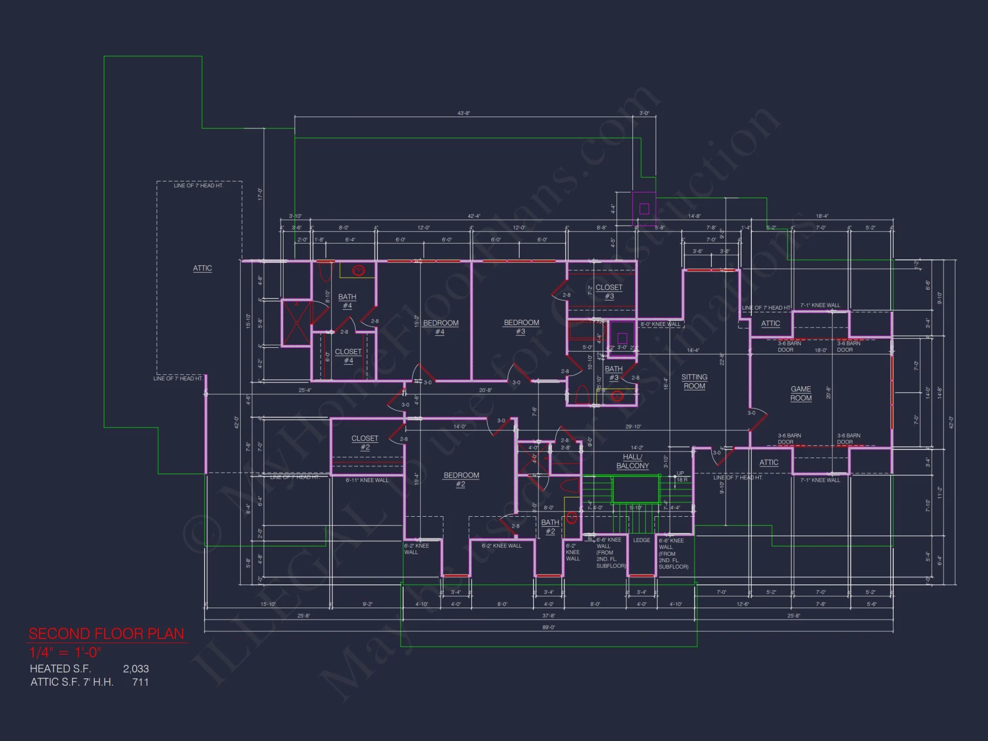 Colonial Revival house Plan: Architectural Floor Designs