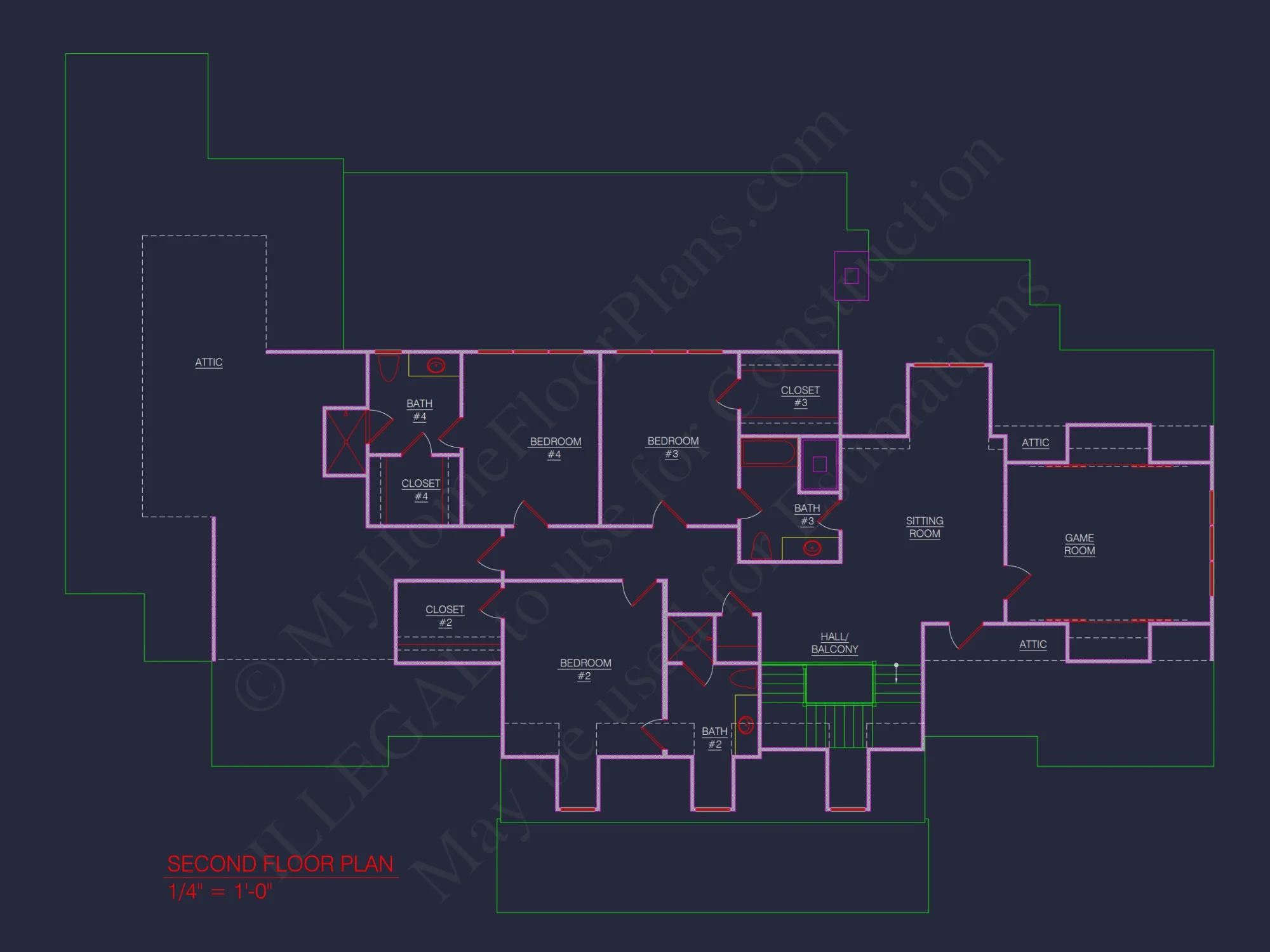 Colonial Revival house Plan: Architectural Floor Designs