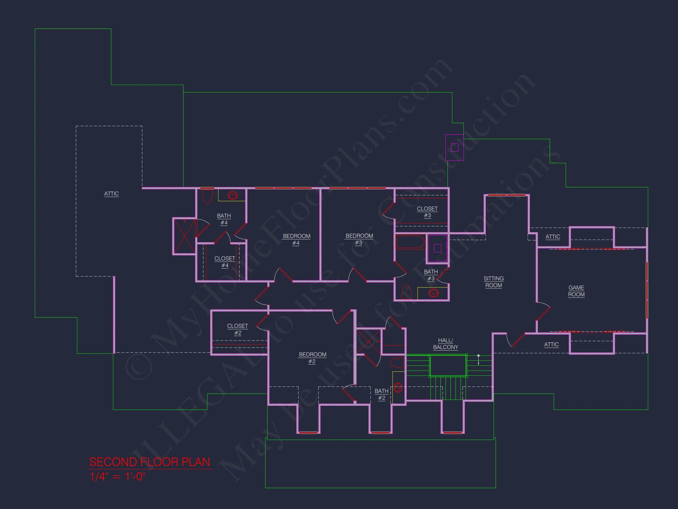 Colonial Revival house Plan: Architectural Floor Designs