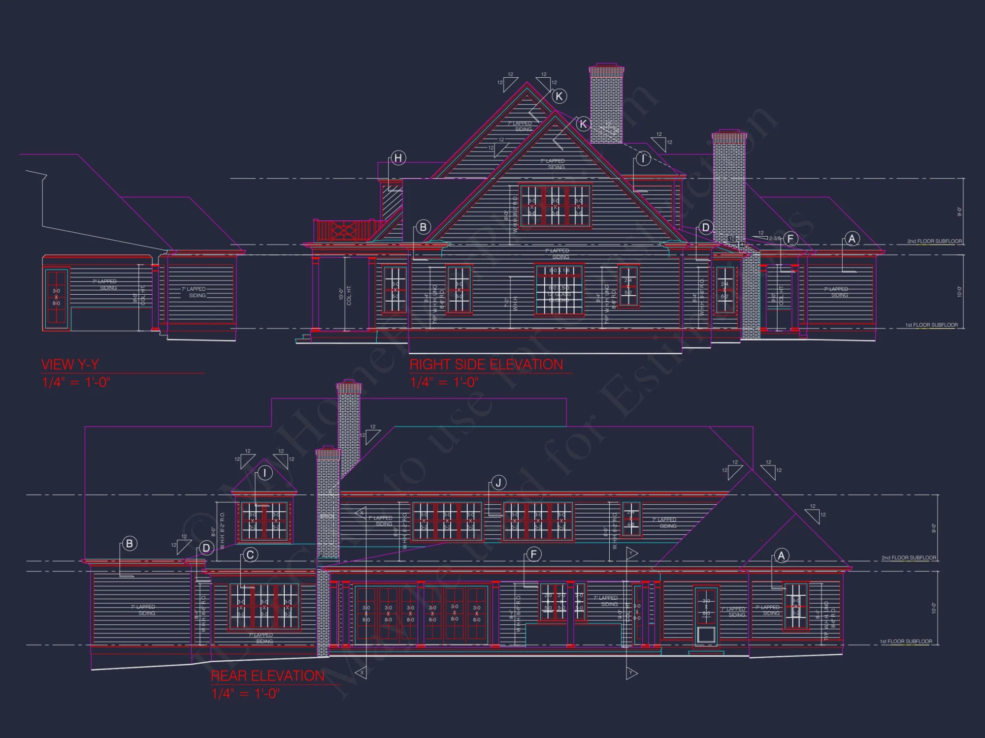 Colonial Revival house Plan: Architectural Floor Designs