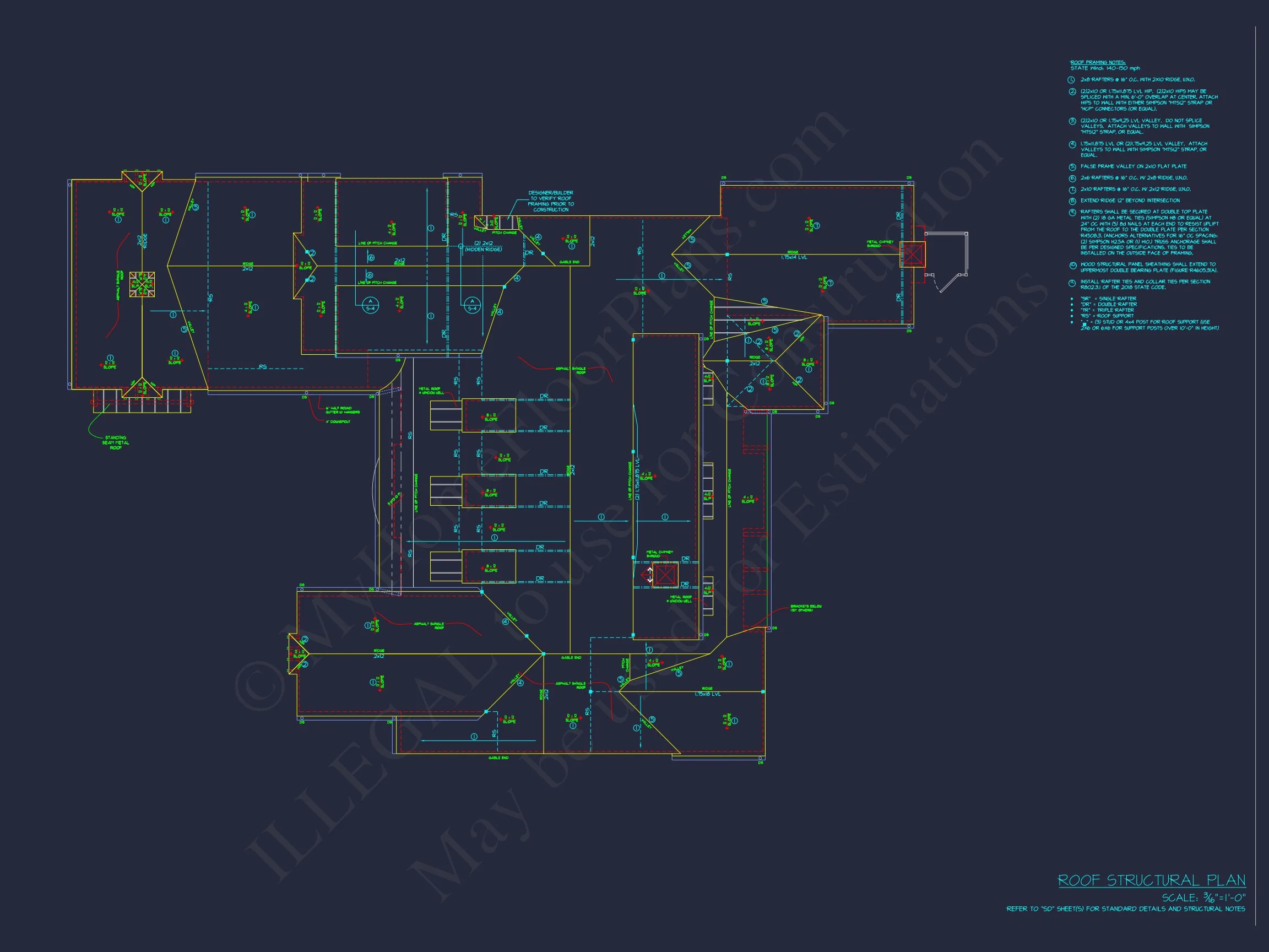 Custom house Plan with 2-story CAD Blueprint and Designs