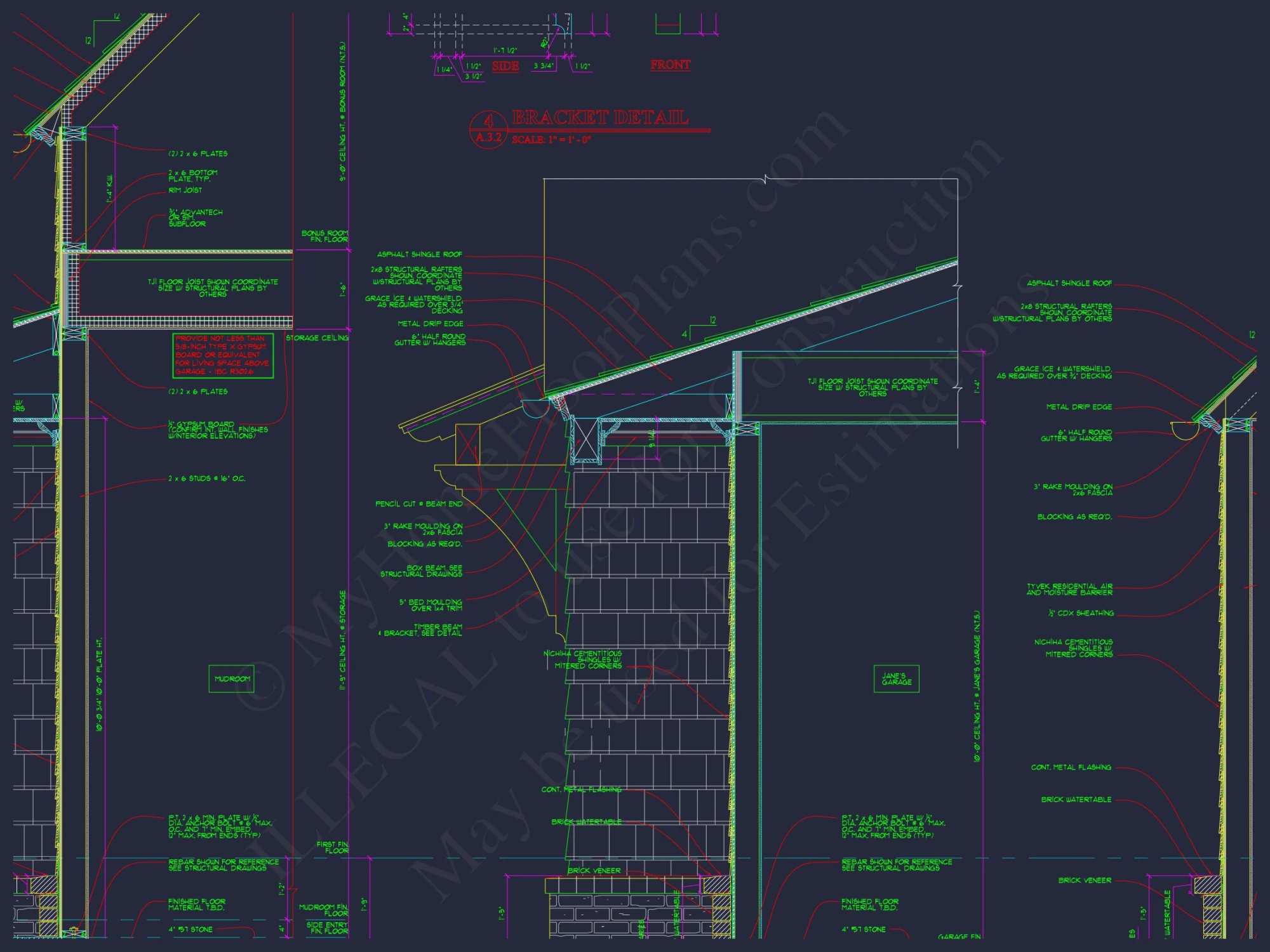 Custom house Plan with 2-story CAD Blueprint and Designs