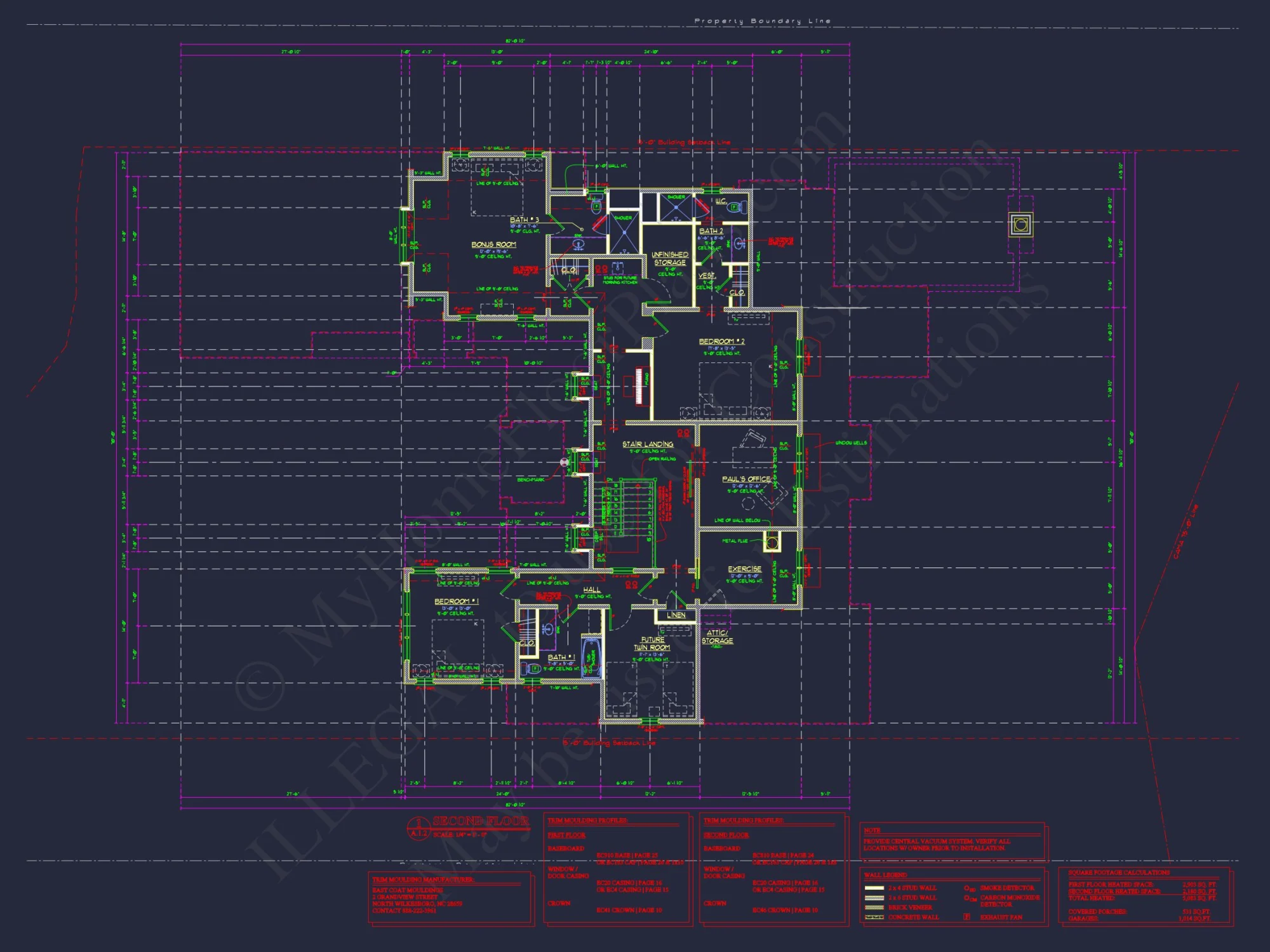 Custom house Plan with 2-story CAD Blueprint and Designs