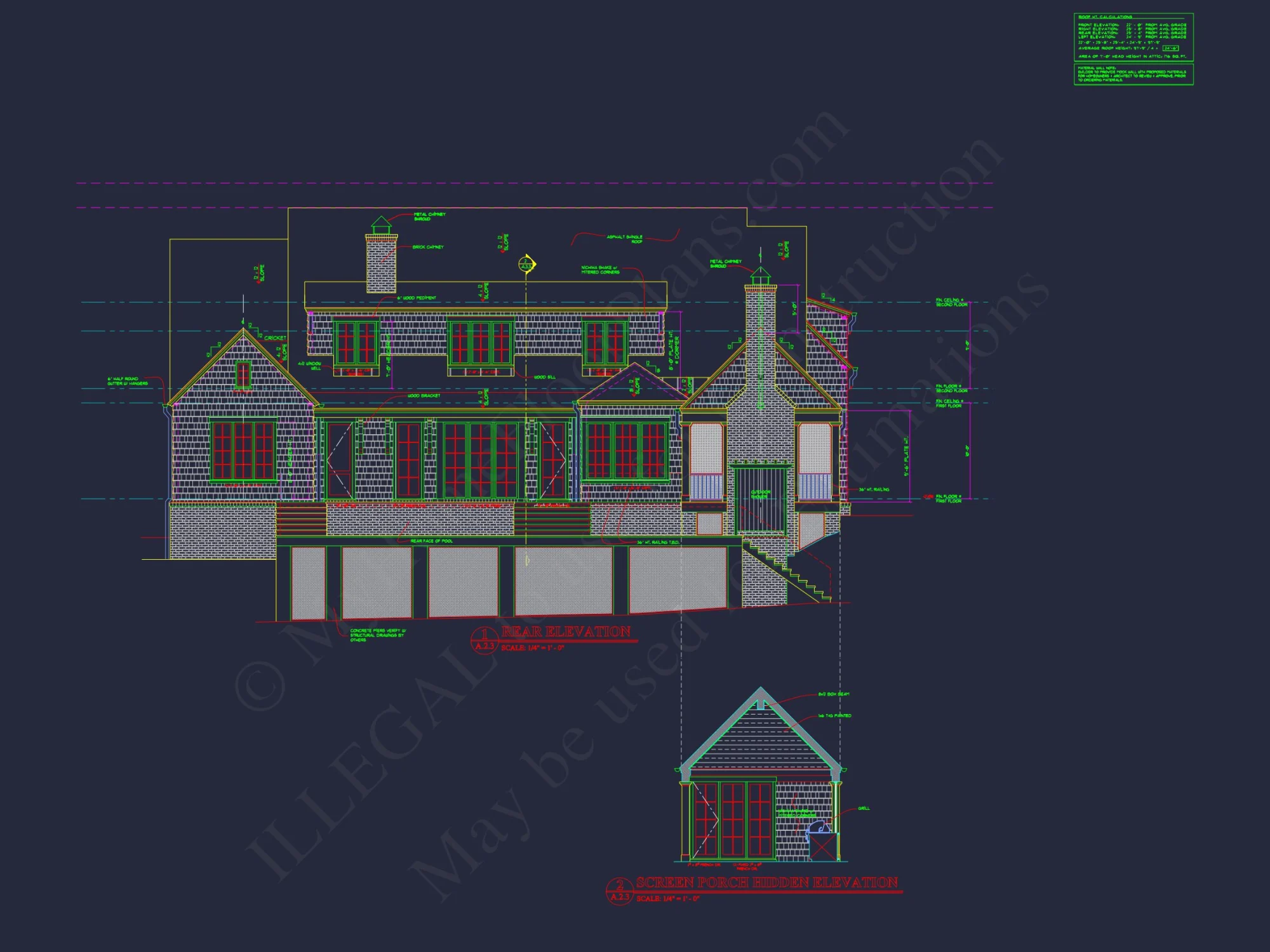 Custom house Plan with 2-story CAD Blueprint and Designs