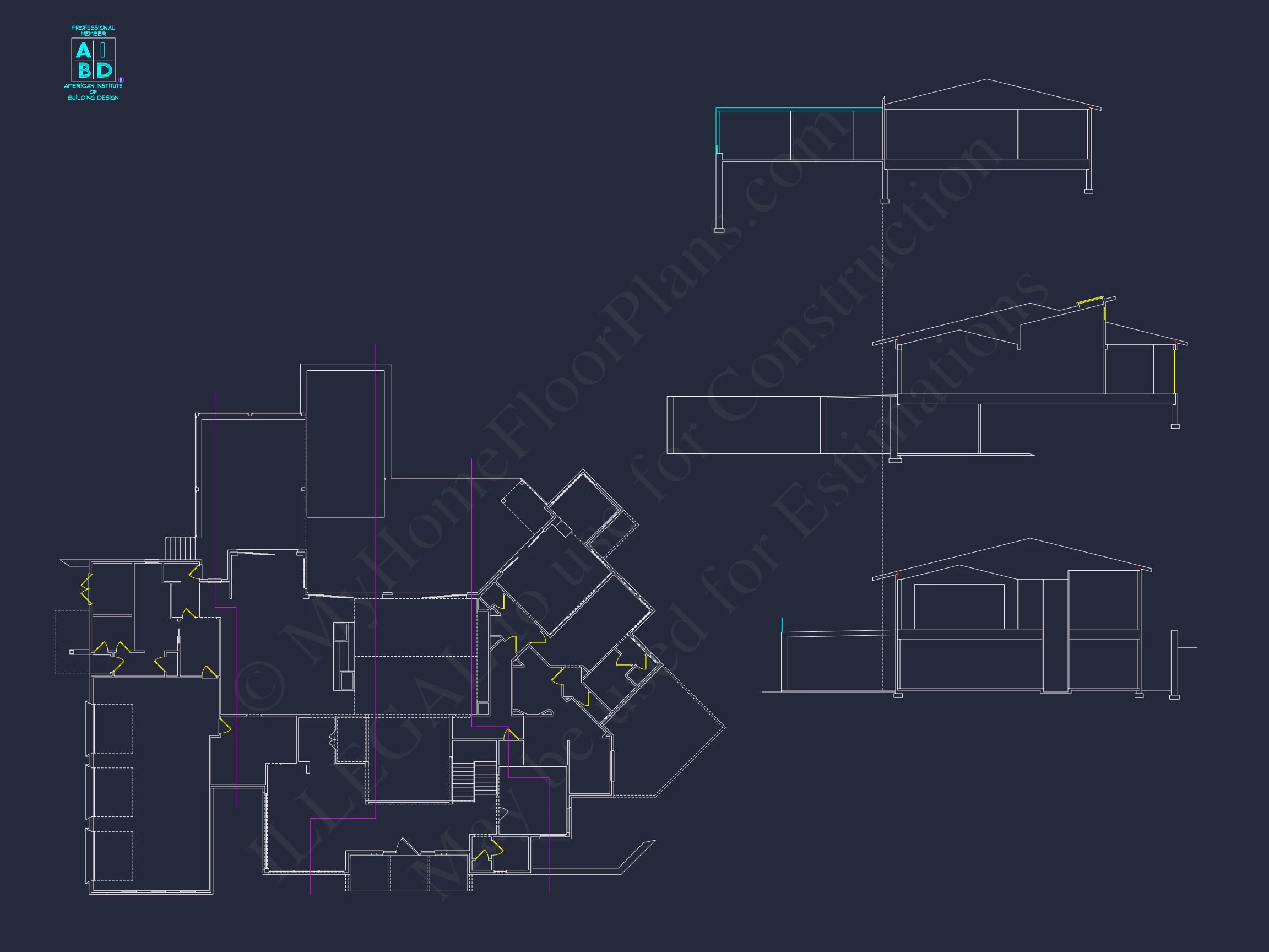 Modern Luxury house Plan with Detailed Floor Blueprint Designs