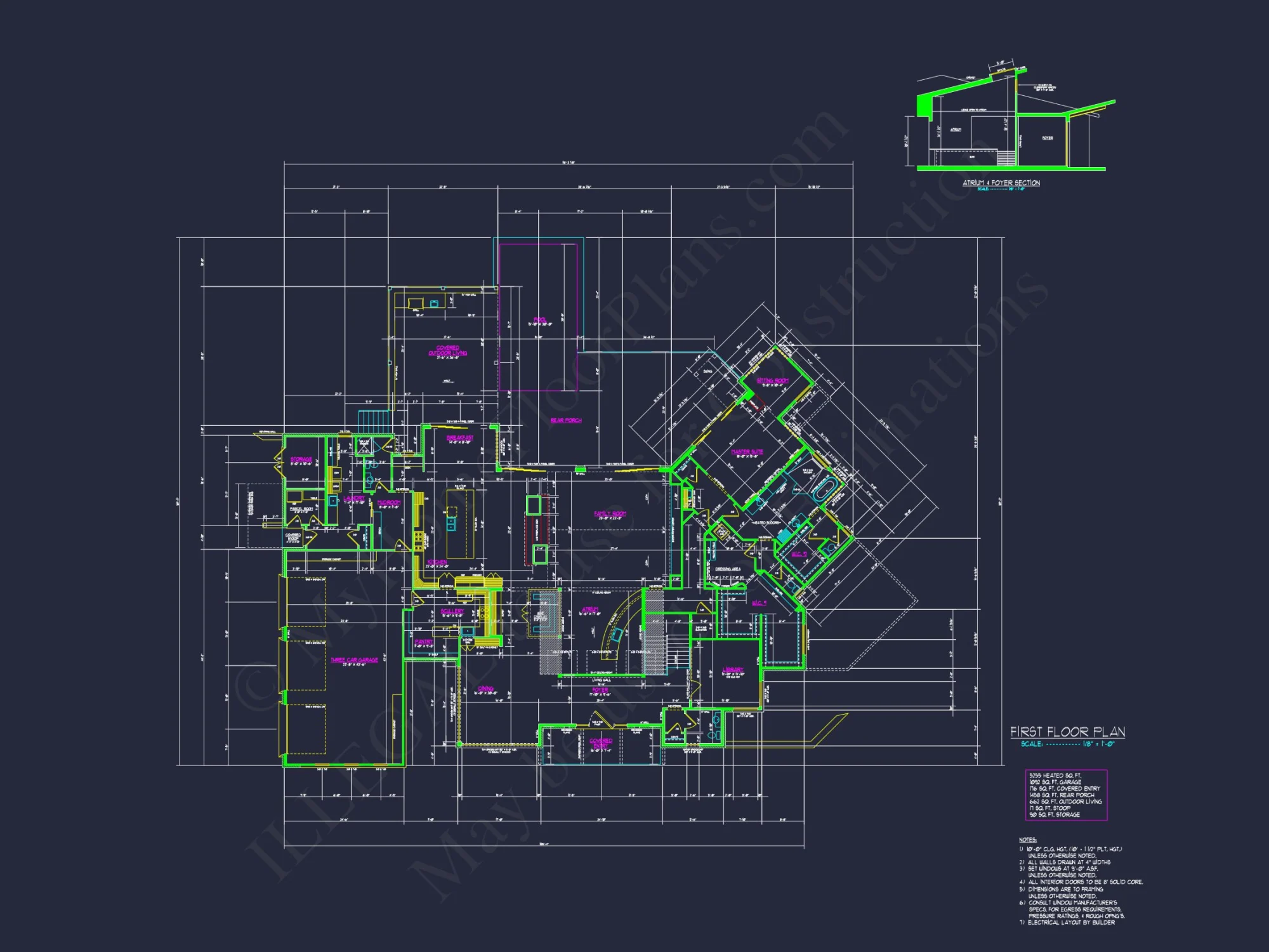 Modern Luxury house Plan with Detailed Floor Blueprint Designs