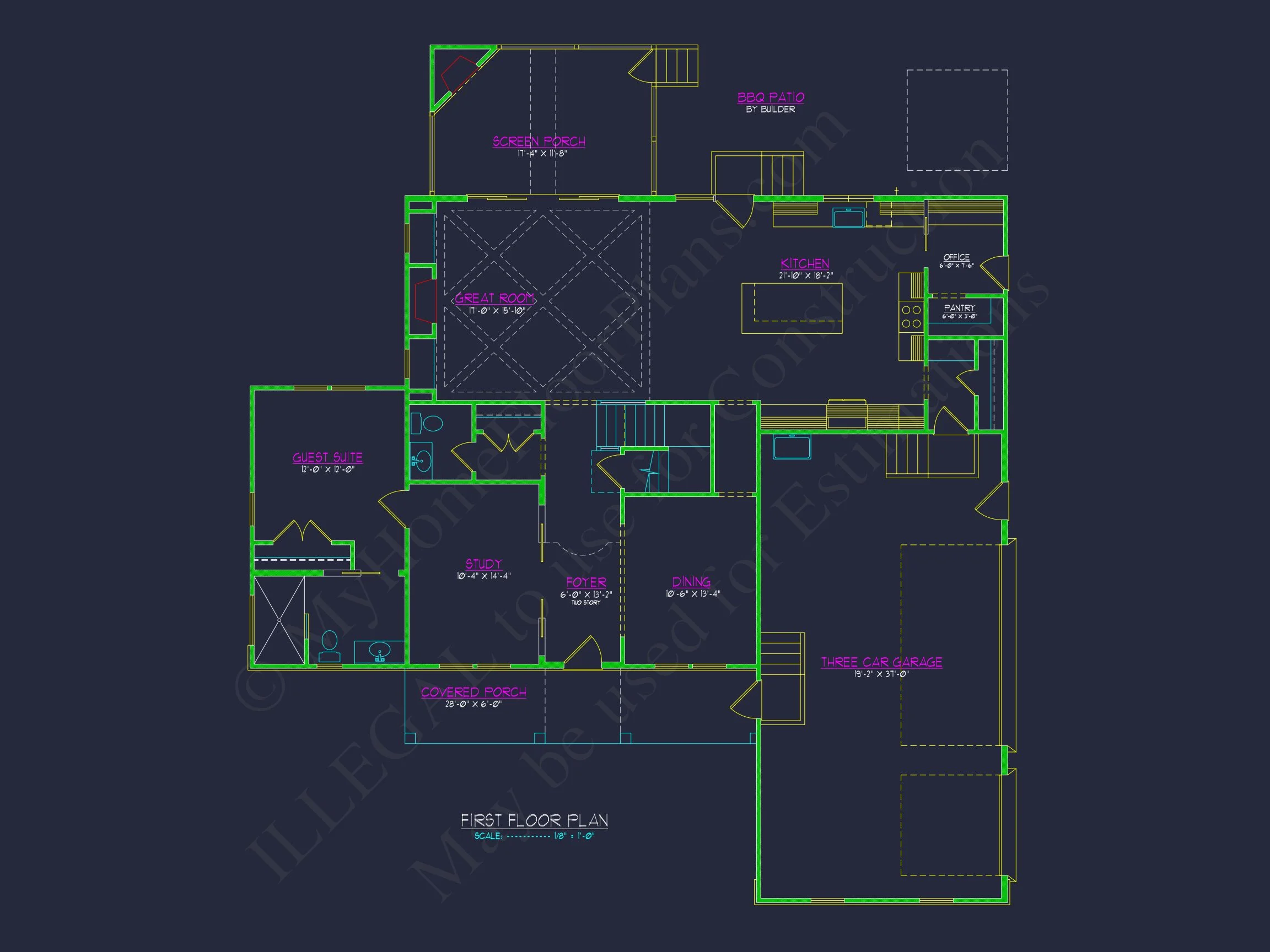 Elegant house Plan with Detailed Blueprint & Modern Architecture