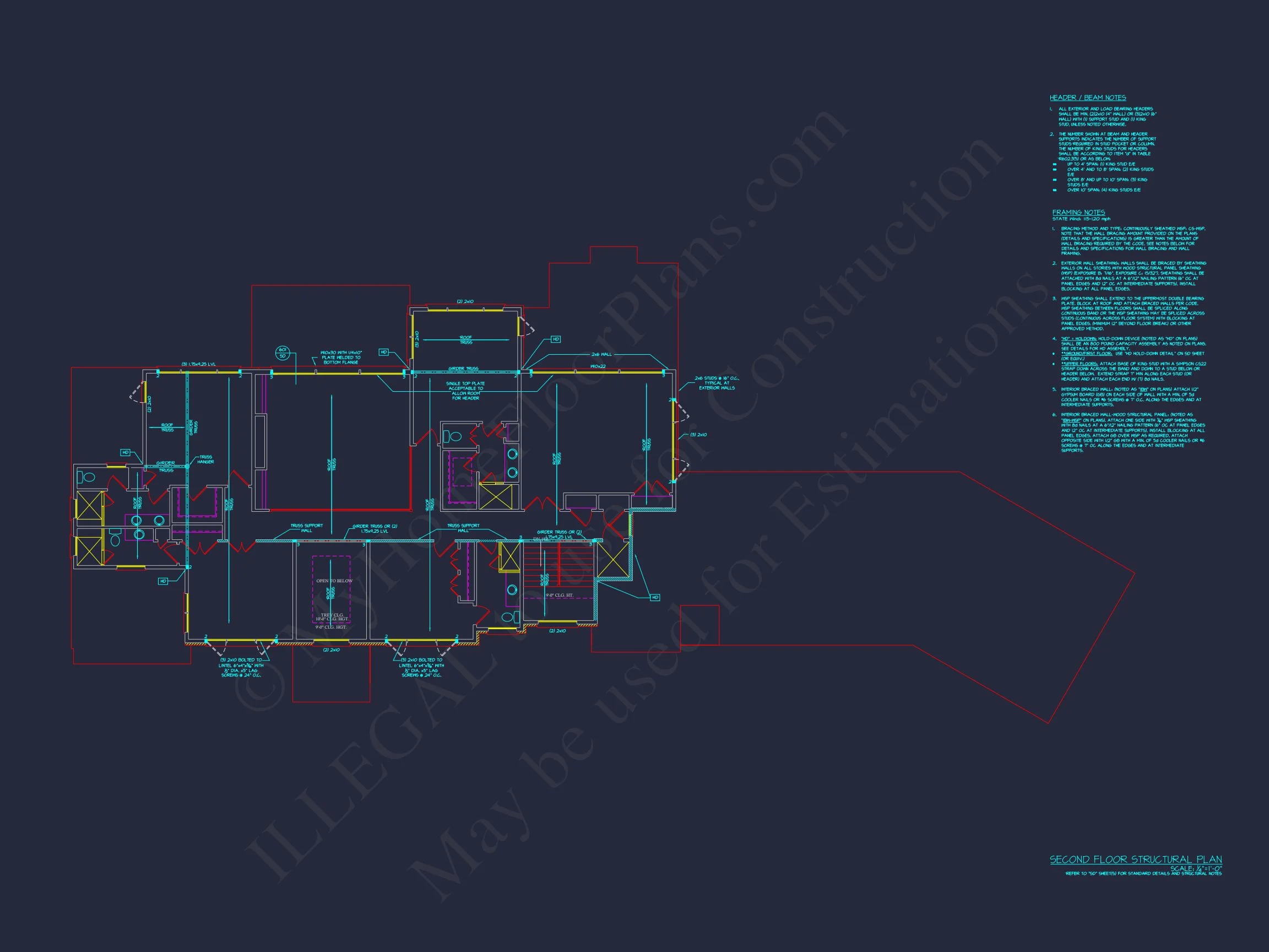 Spacious Luxury house Plan with 2-Story Design & CAD Blueprints