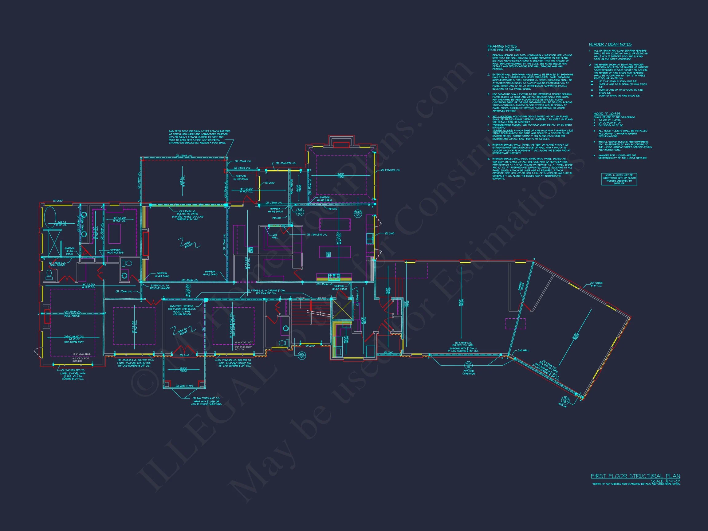 Spacious Luxury house Plan with 2-Story Design & CAD Blueprints