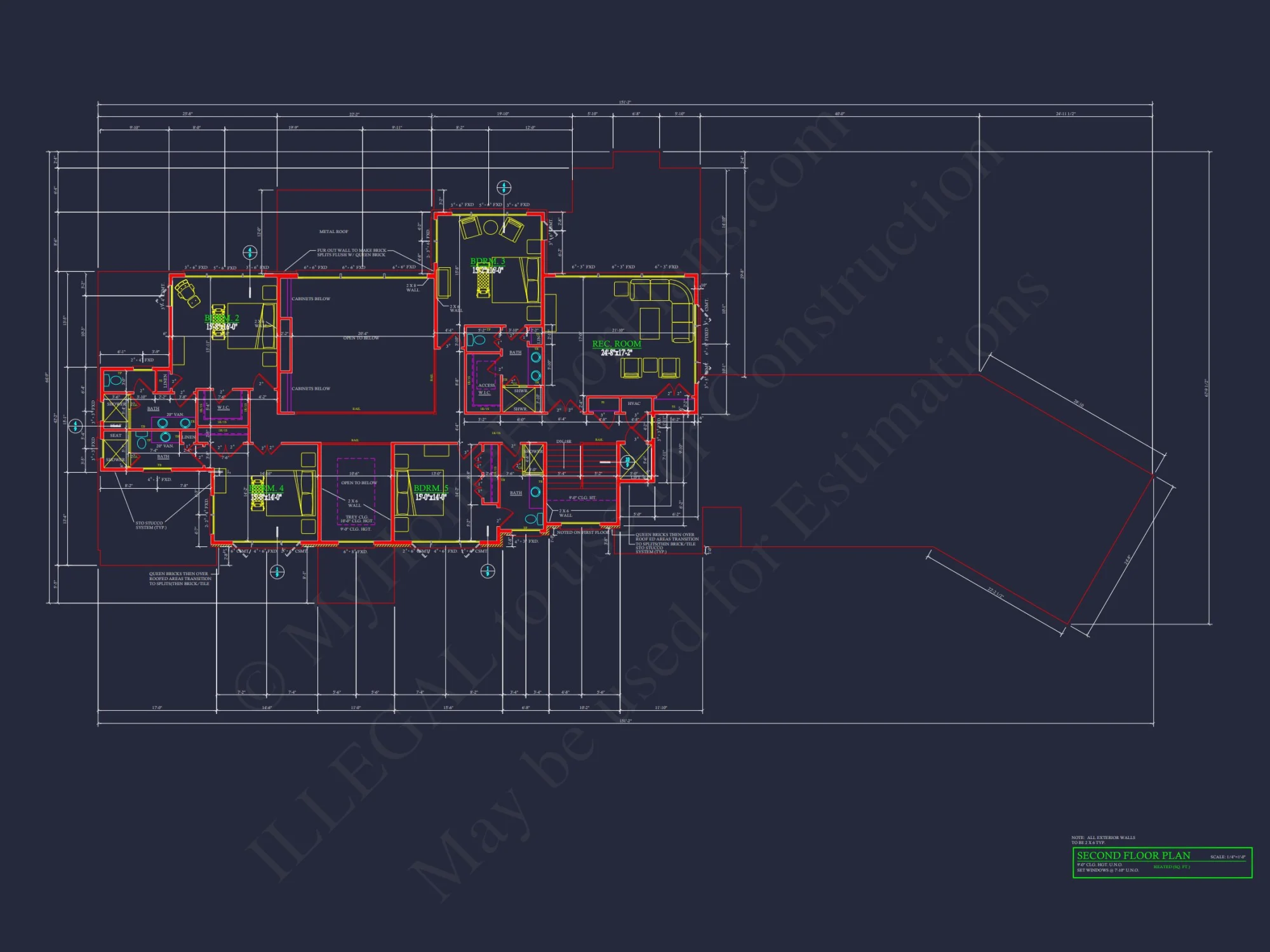 Spacious Luxury house Plan with 2-Story Design & CAD Blueprints