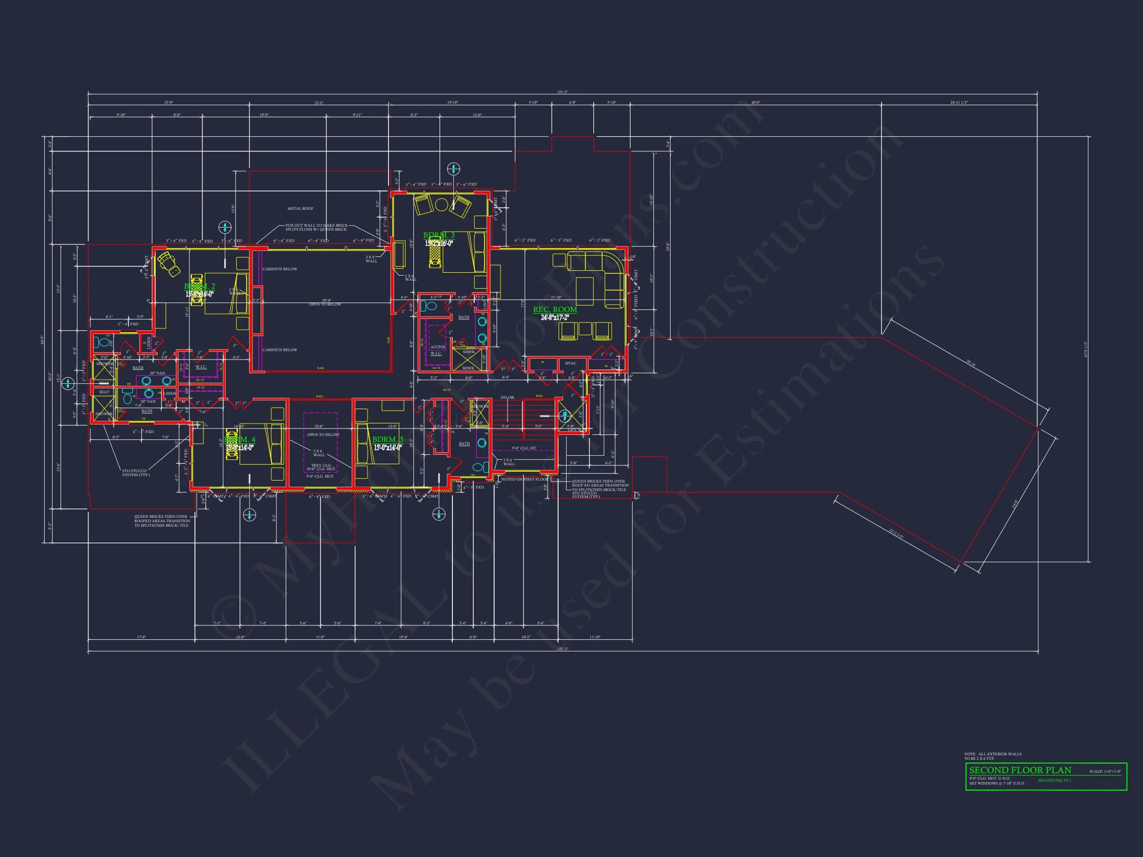 Spacious Luxury house Plan with 2-Story Design & CAD Blueprints