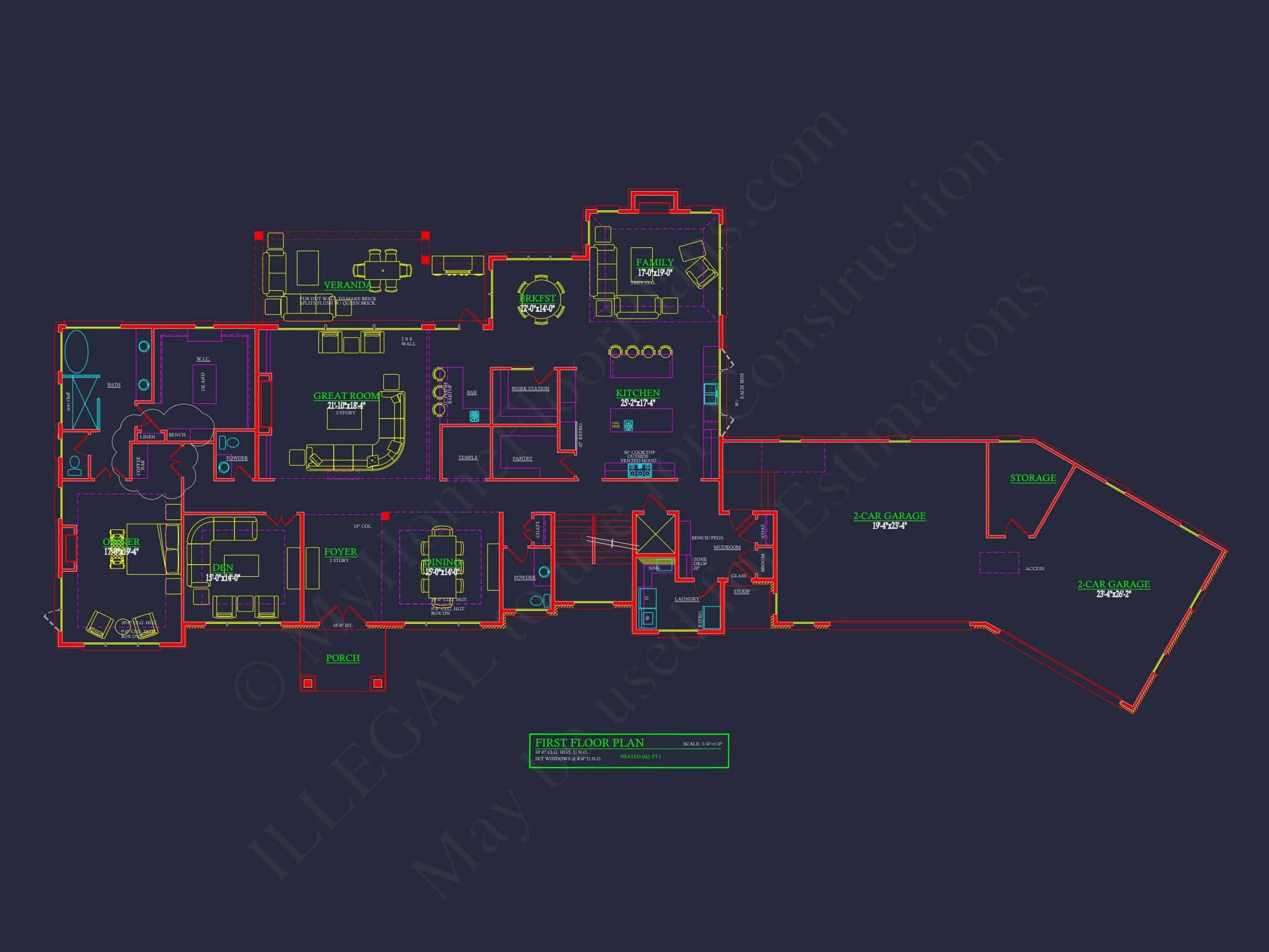Spacious Luxury house Plan with 2-Story Design & CAD Blueprints