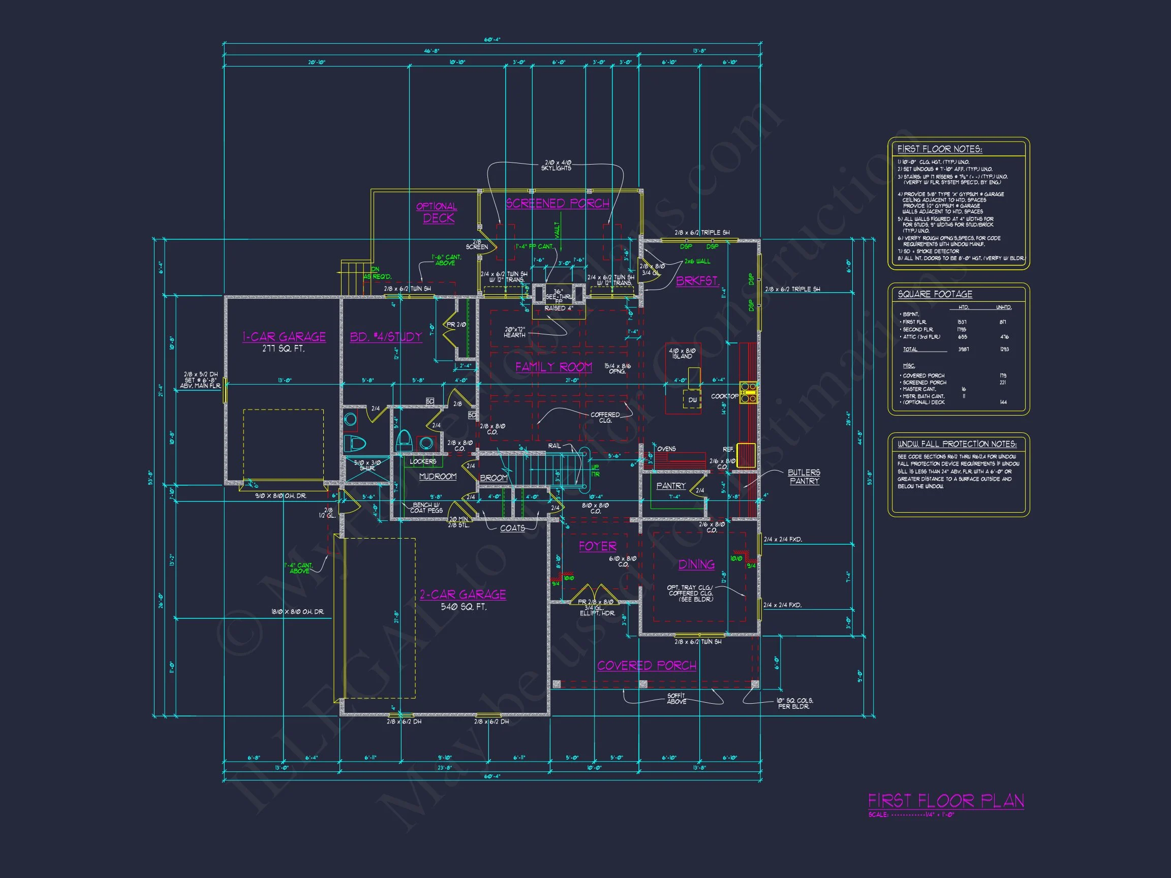 Sophisticated house Plan with 3 Floors and CAD Designs