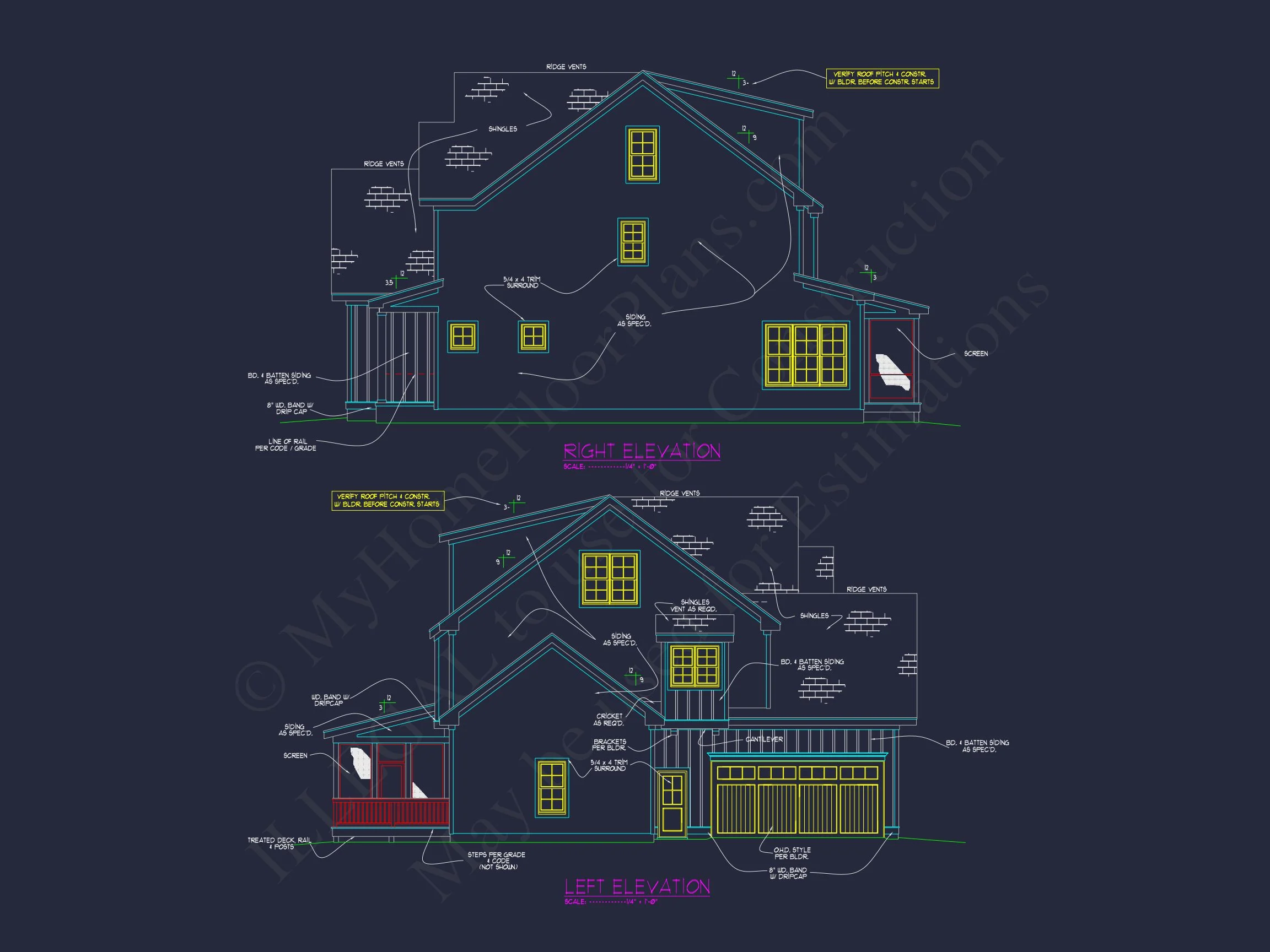 Sophisticated house Plan with 3 Floors and CAD Designs