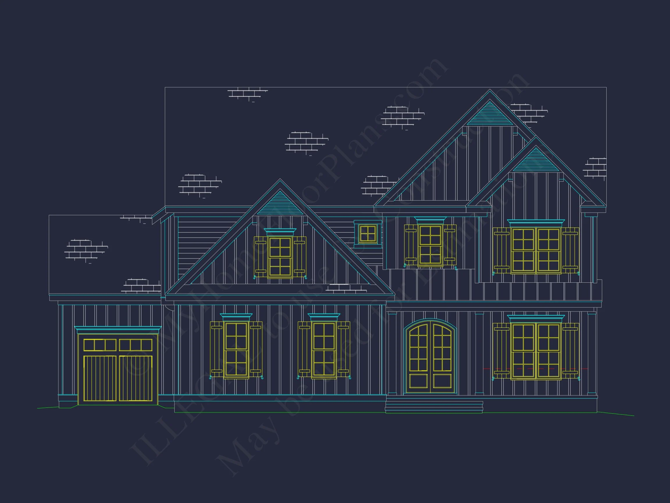 Sophisticated house Plan with 3 Floors and CAD Designs