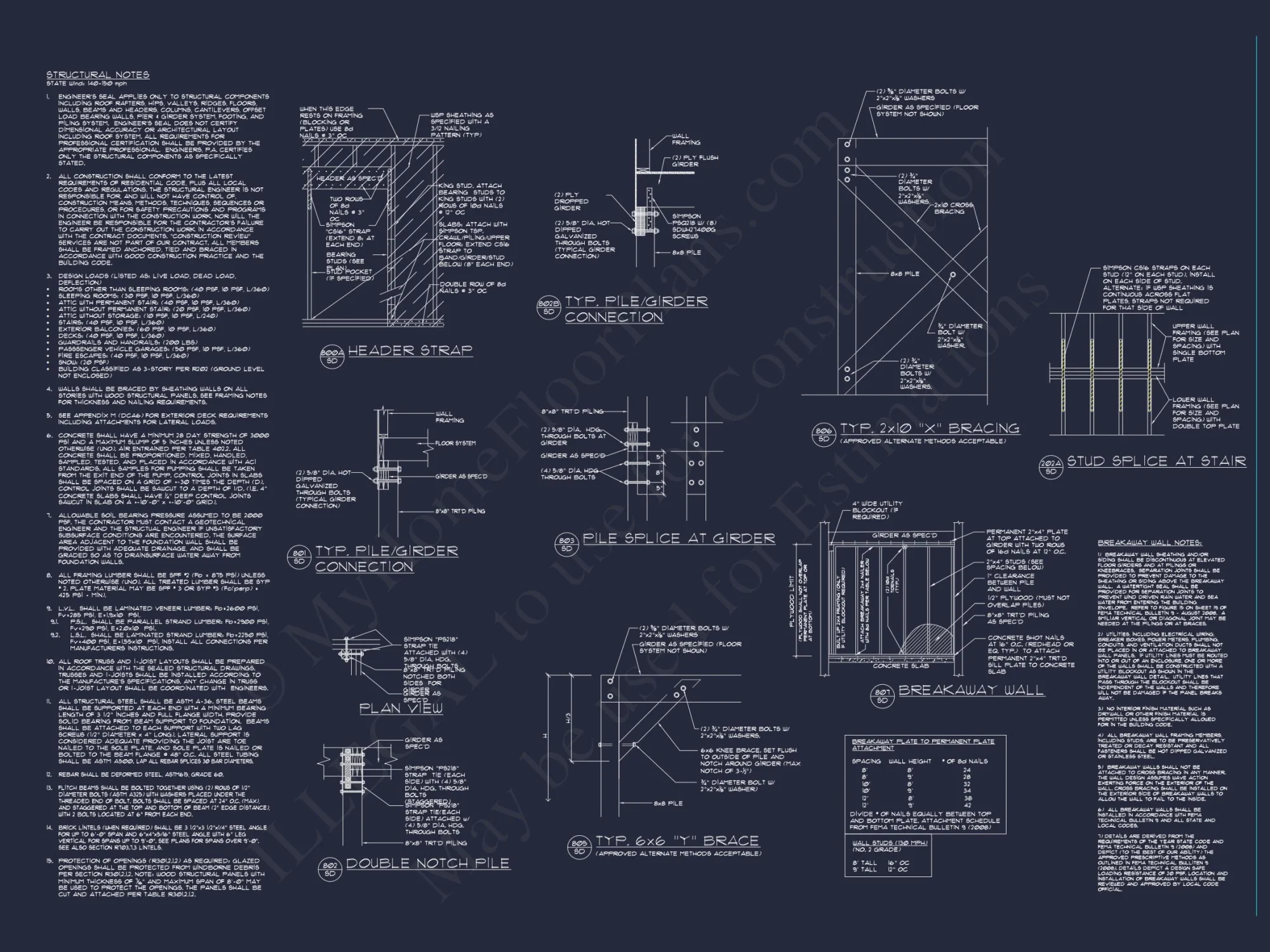 3-Story house Plan with CAD Designs & Vaulted Ceilings