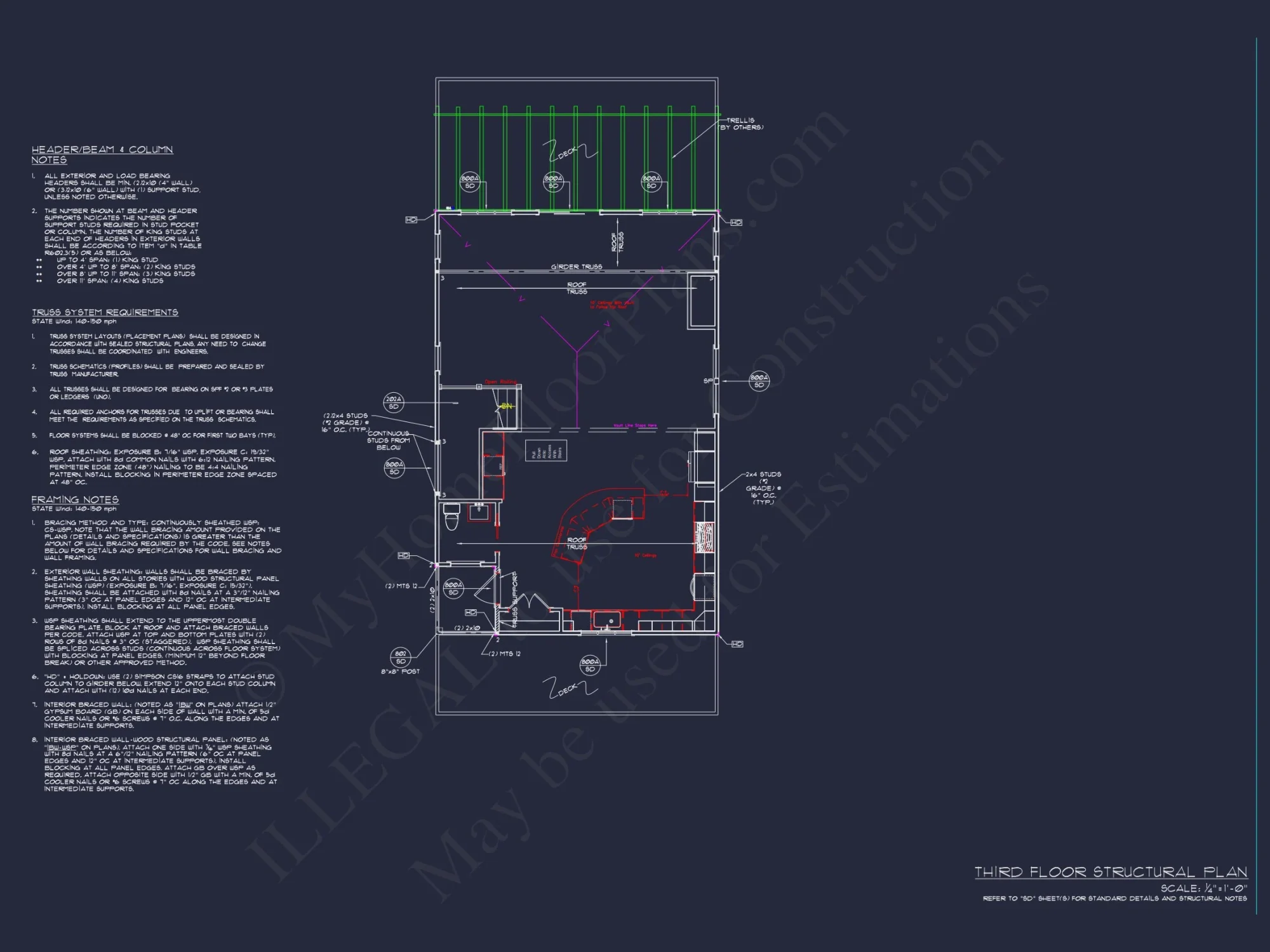 3-Story house Plan with CAD Designs & Vaulted Ceilings
