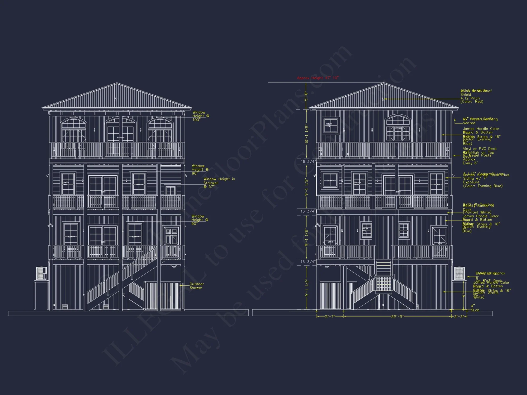 3-Story house Plan with CAD Designs & Vaulted Ceilings