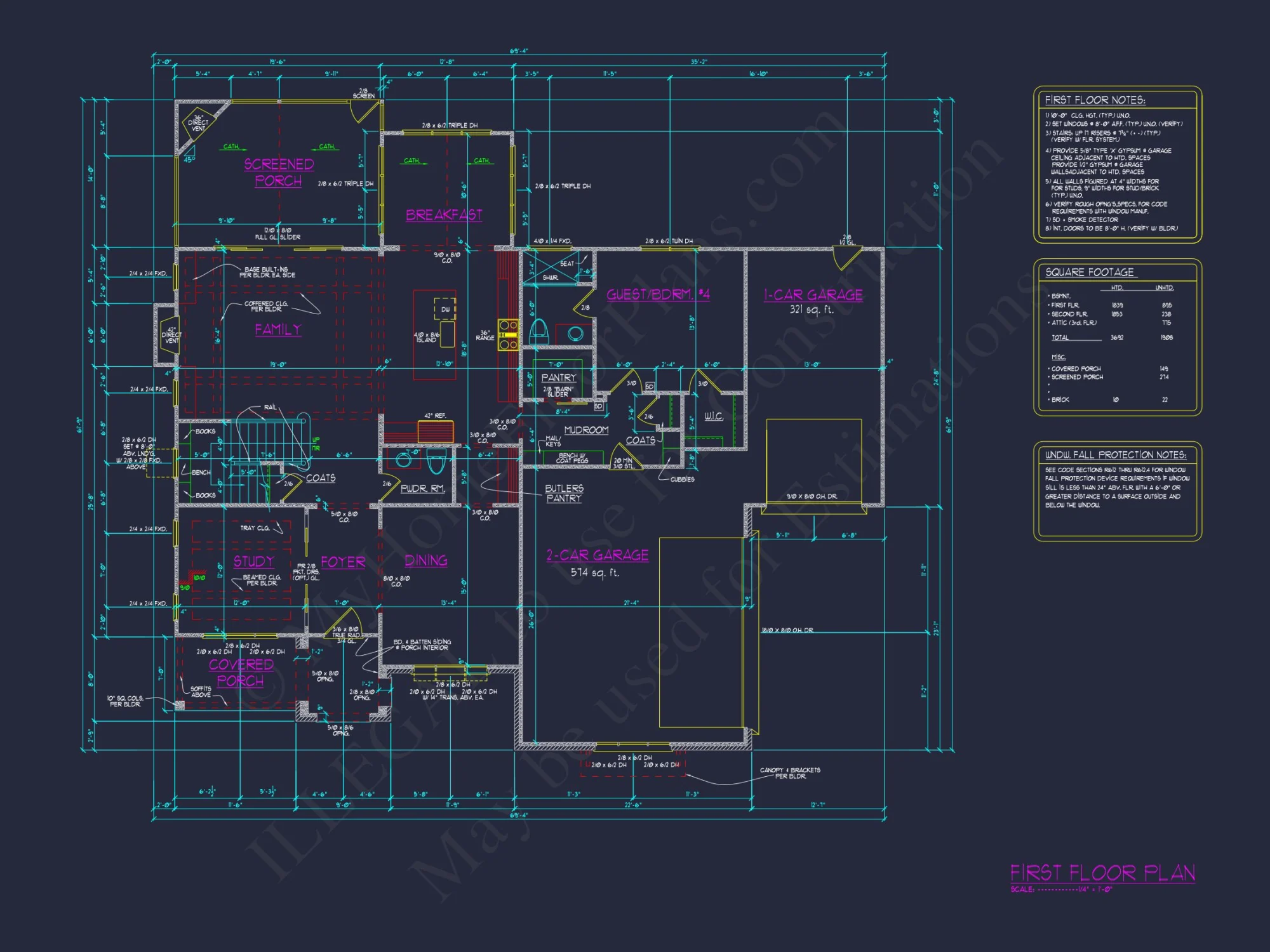 Classic house Floor Plan with CAD, Blueprint, Unique Designs